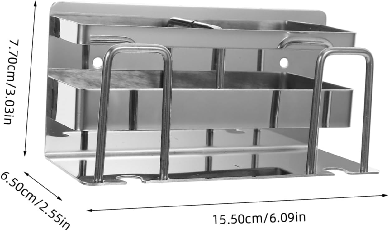 Stainless Steel Toothbrush Holder Wall Mount Multi-Functional Bathroom Organizer