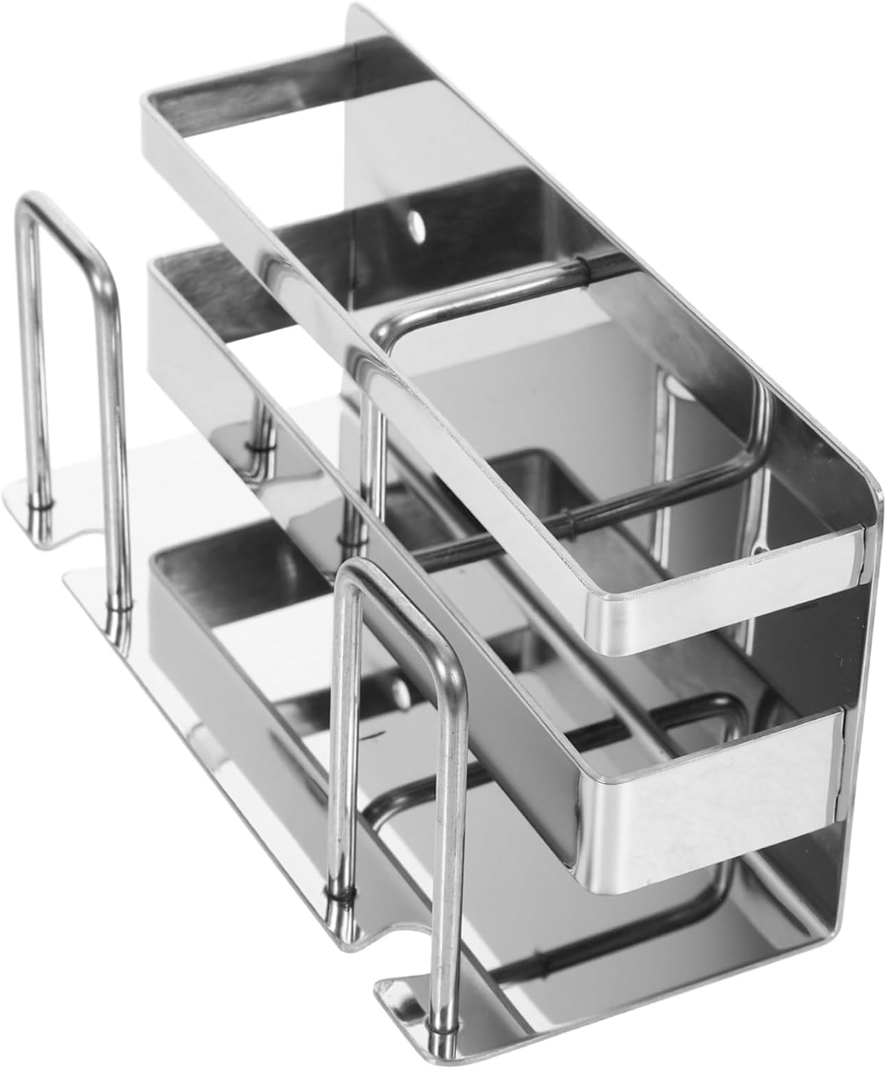 Stainless Steel Toothbrush Holder Wall Mount Multi-Functional Bathroom Organizer