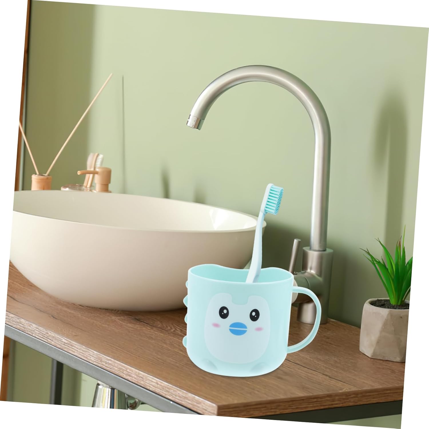 Ciieeo Toddler Frosted Toothbrush Cup for Bathroom