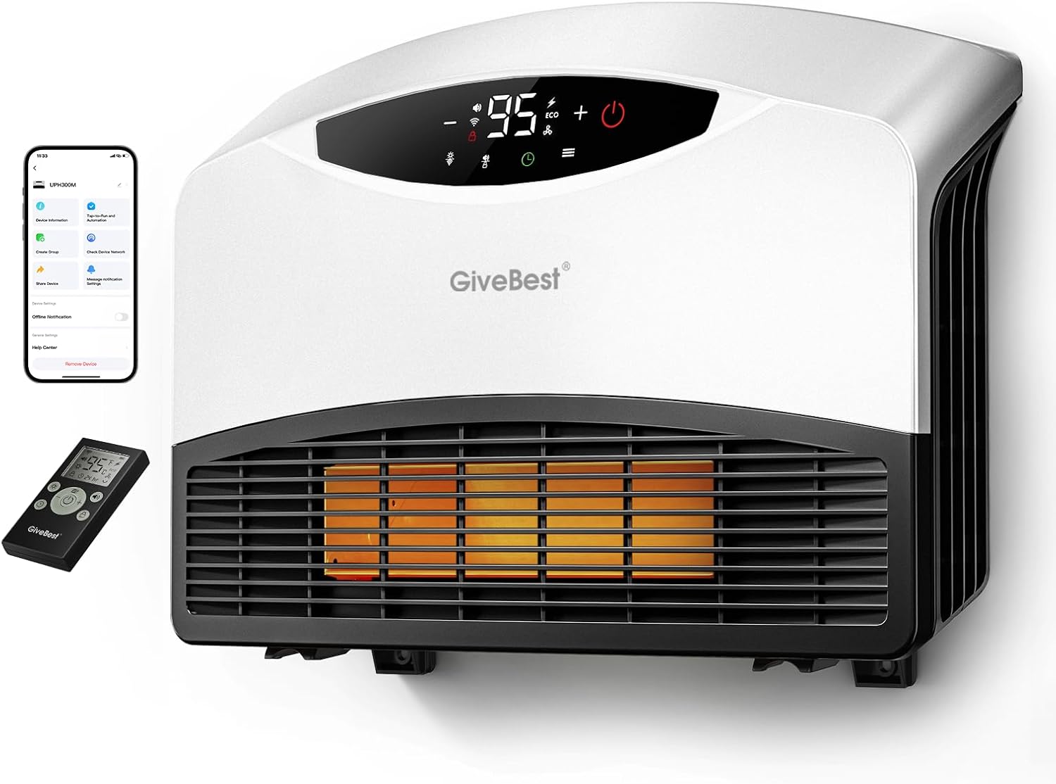 GiveBest Electric Wall Heater with WiFi and Remote Control