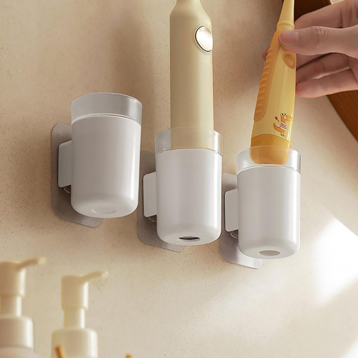 PRETYZOOM 2pcs Wall Mounted Electric Toothbrush Holder