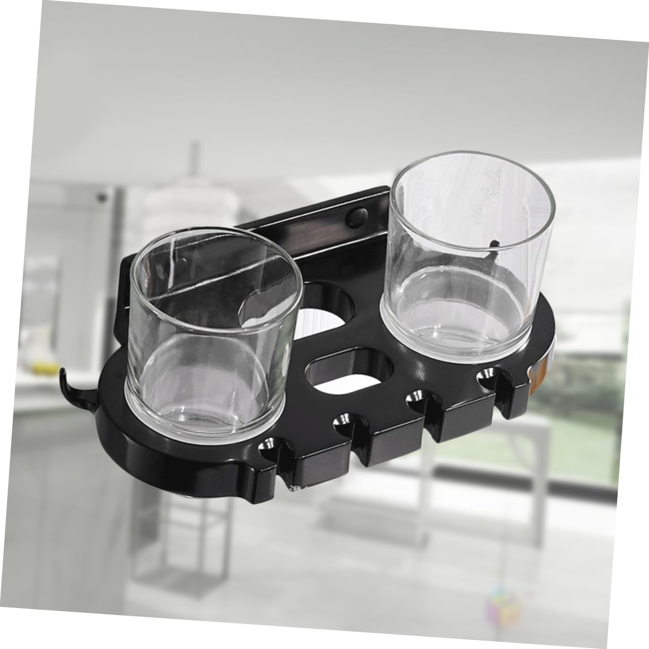 BRIGHTFUFU Toothbrush Holder with Cups and Hooks 1