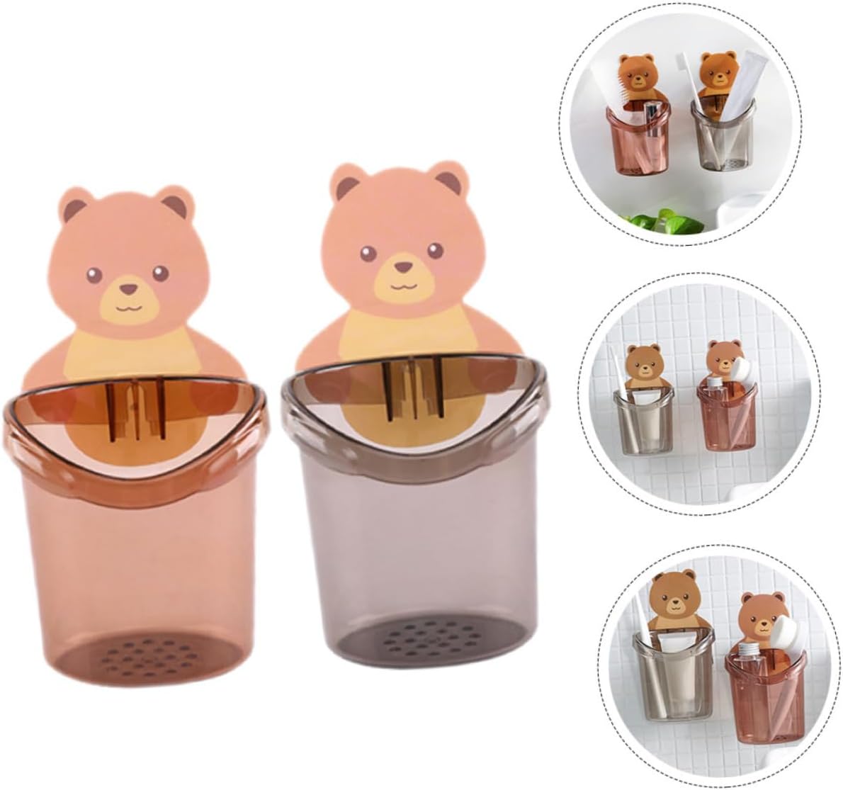 Amosfun Cartoon Toothbrush Holder 2Pcs
