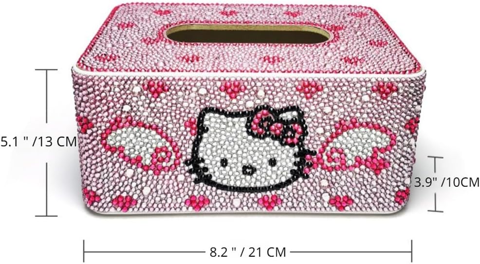 DIY Sticky Diamond Tissue Box Cover Holder with Rhinestones