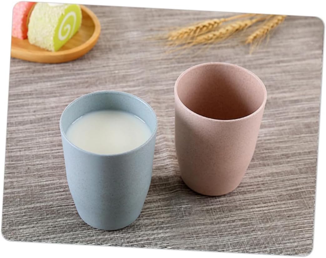 ETHZZLE Lightweight Stackable Wheat Straw Gargle Tumbler Cup for Adults and Kids