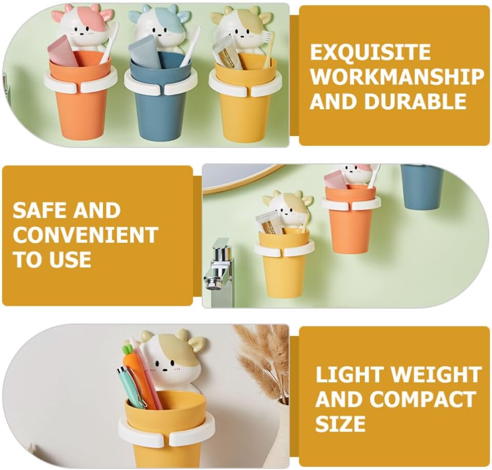 Cabilock Cartoon Toothbrush Holder Set of 4