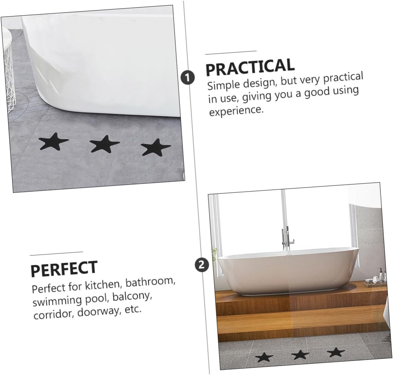 40PCS Non-Slip Bathroom Sticker for Bathtub Shower and Stairs 1