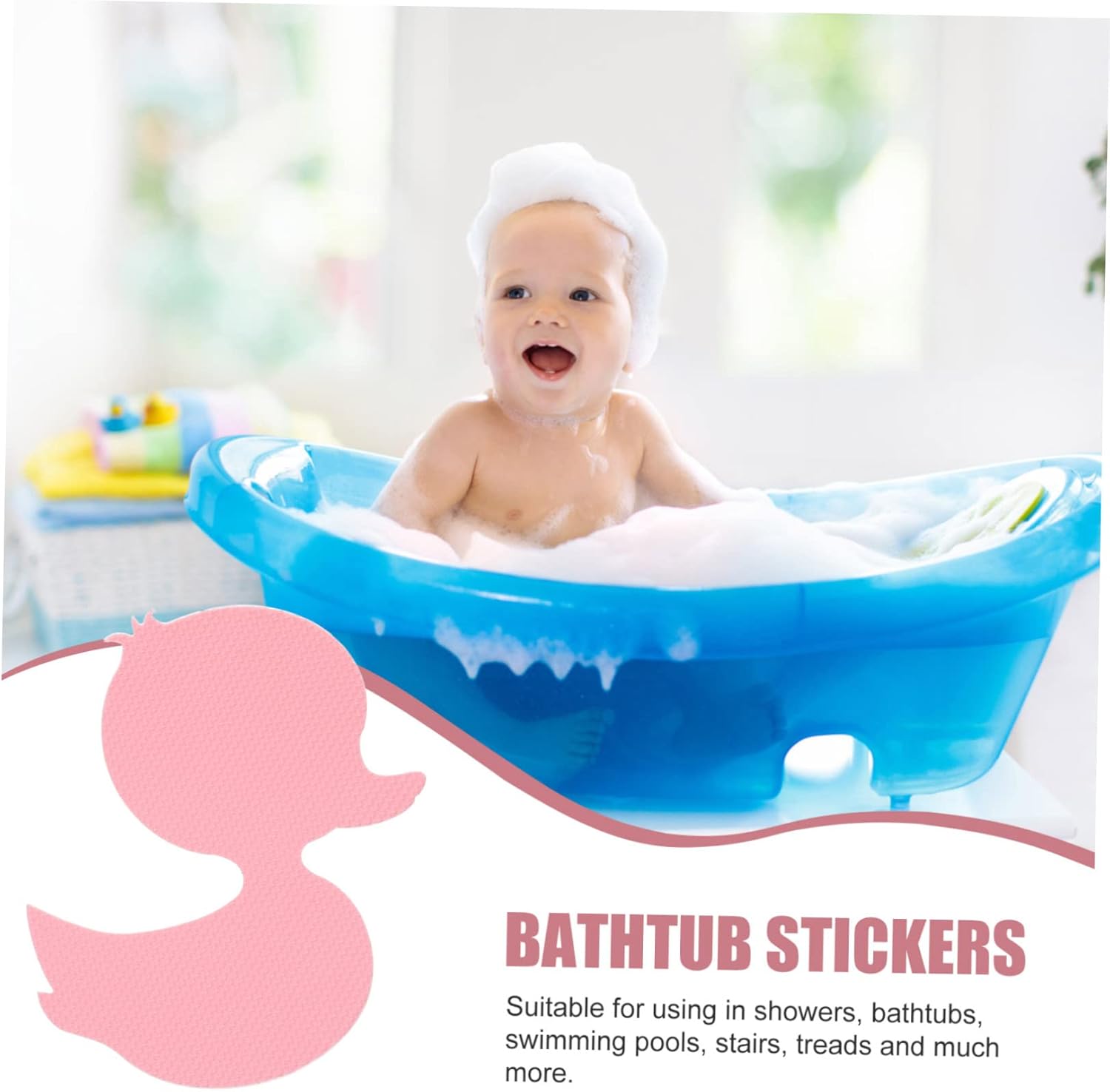 BUGUUYO 24pcs Duck Shaped Nonslip Bathtub Stickers