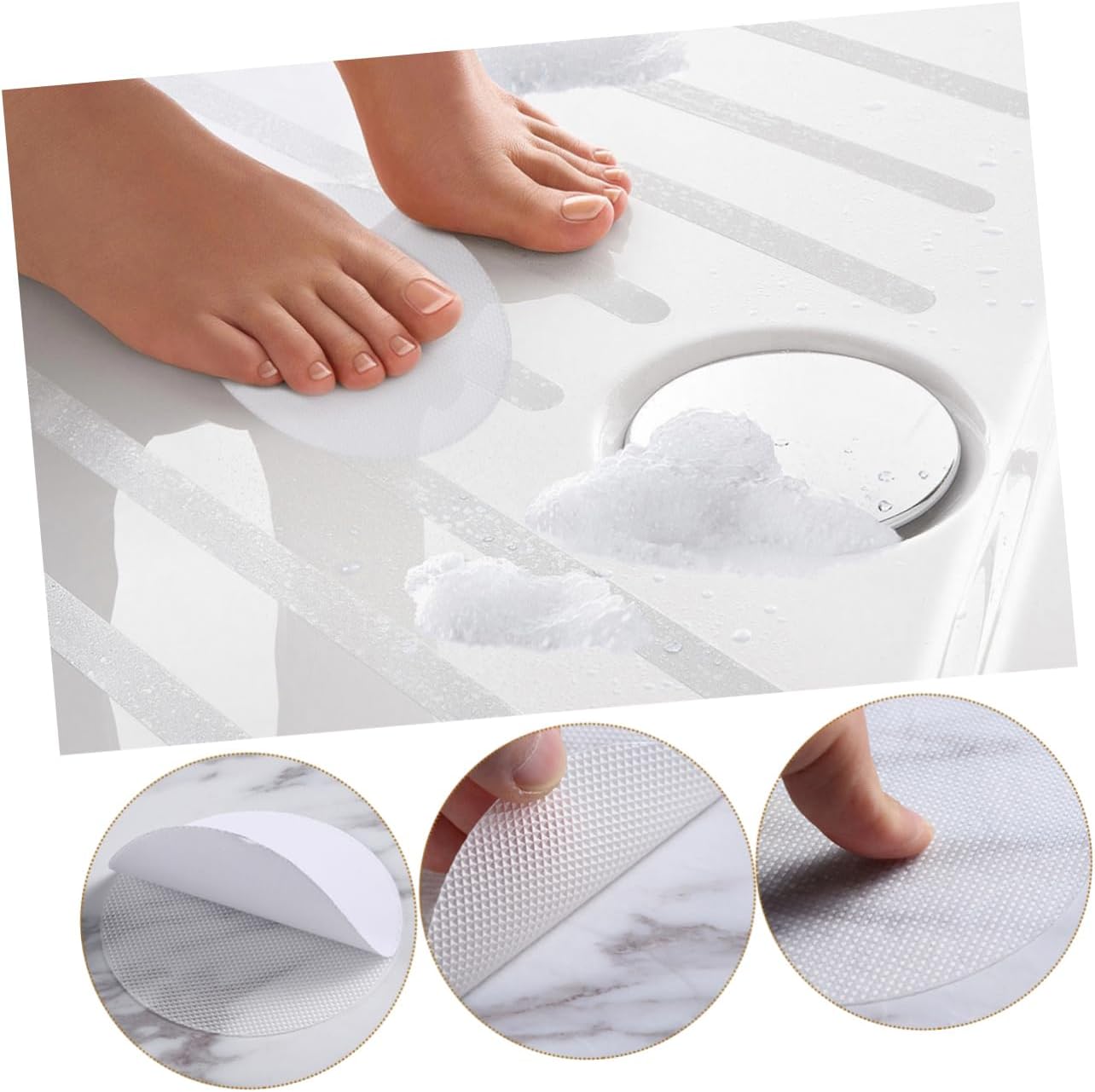HOLIDYOYO 30 Pcs Non-Slip Bathtub Stickers Adhesive Decals
