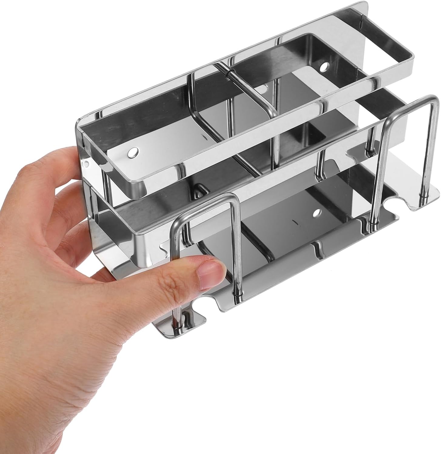 Amosfun Wall-Mounted Toothbrush Holder with Mirror Tile Rack