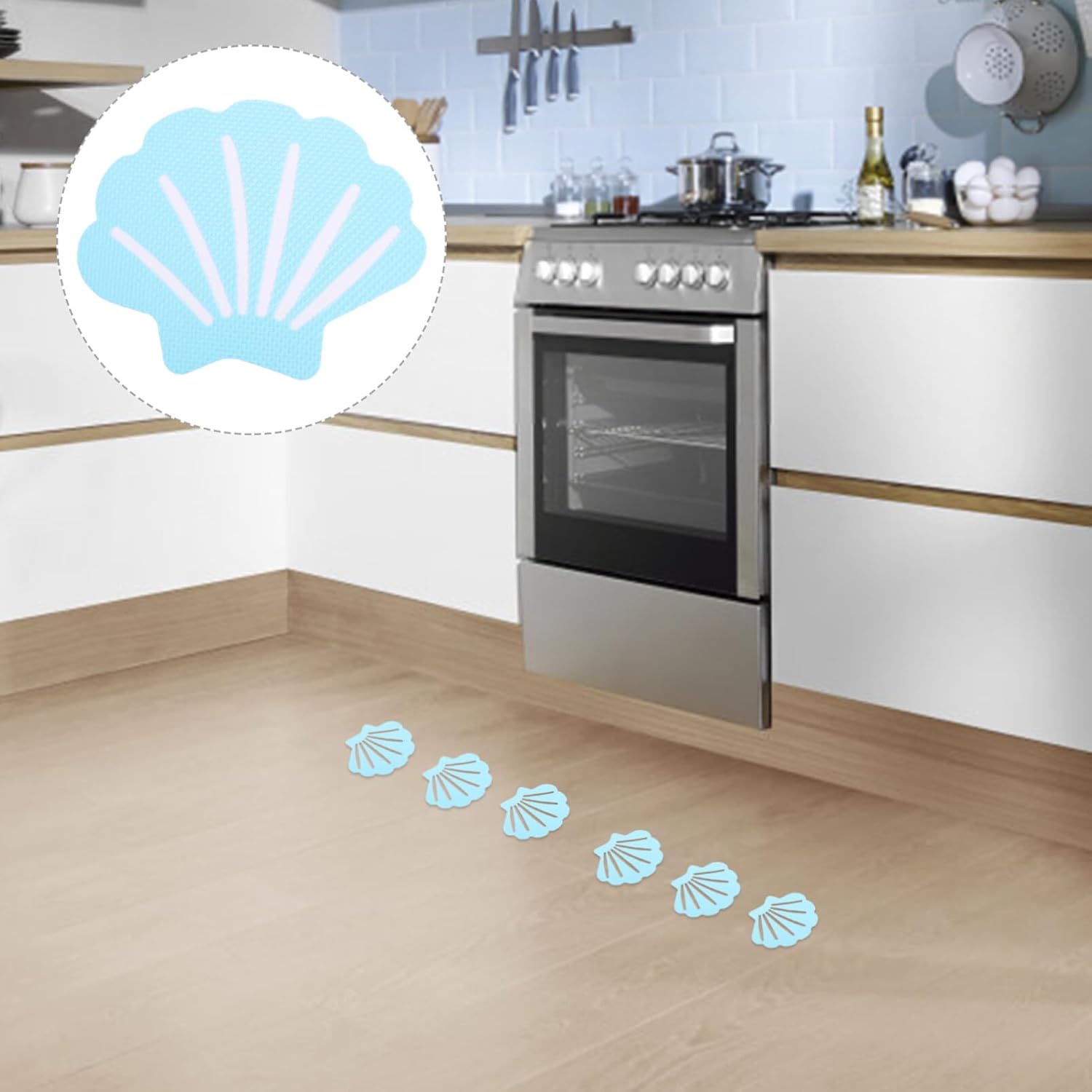 Cabilock 12pcs Shell Anti-Slip Stickers for Bathtub
