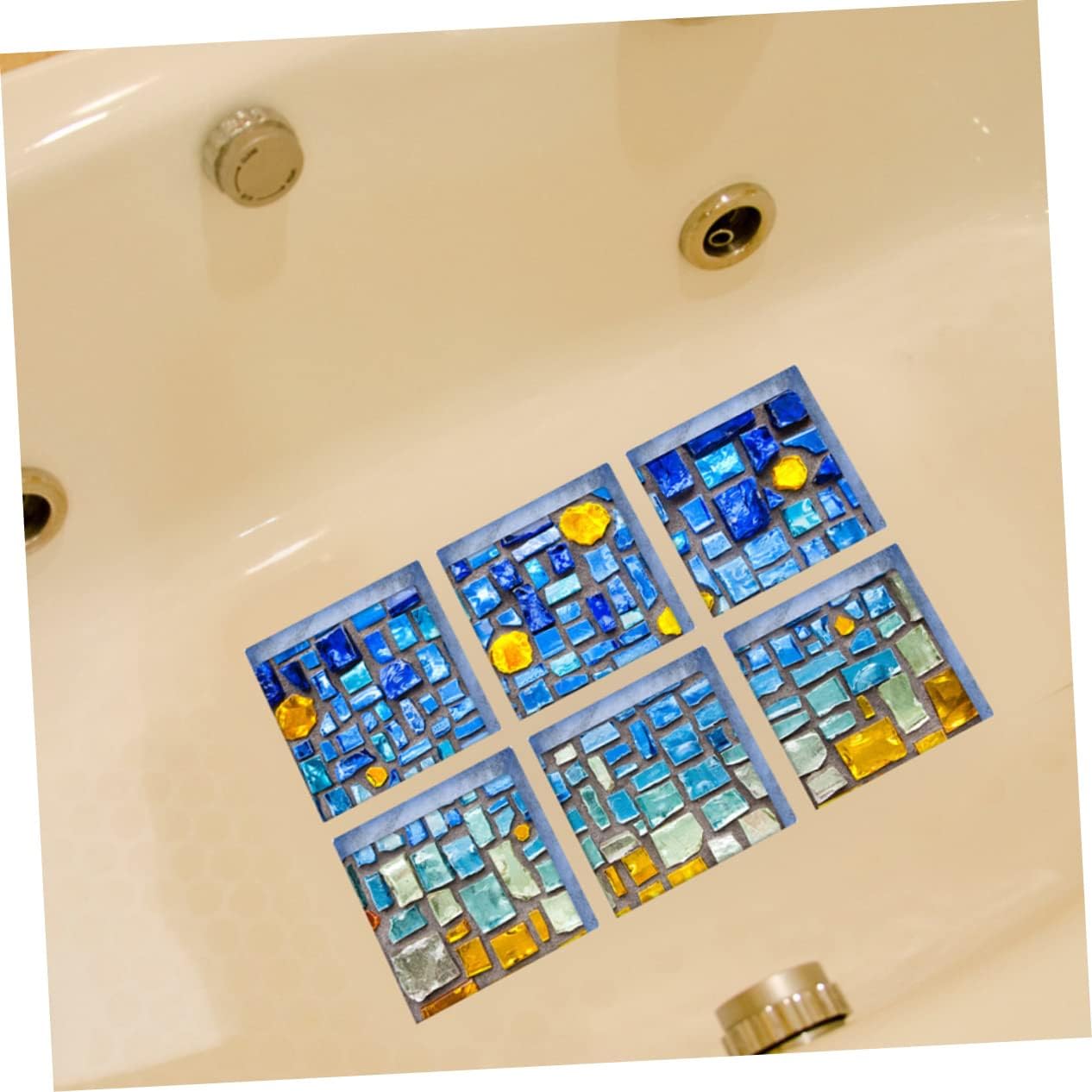 Ciieeo Bathtub Decor 6 Pack PVC Stickers