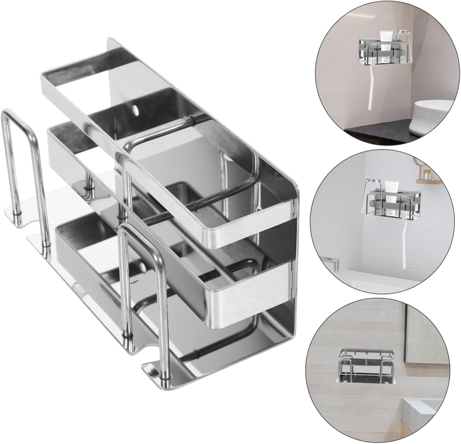 Cabilock Wall Mounted Toothbrush Holder Stainless Steel