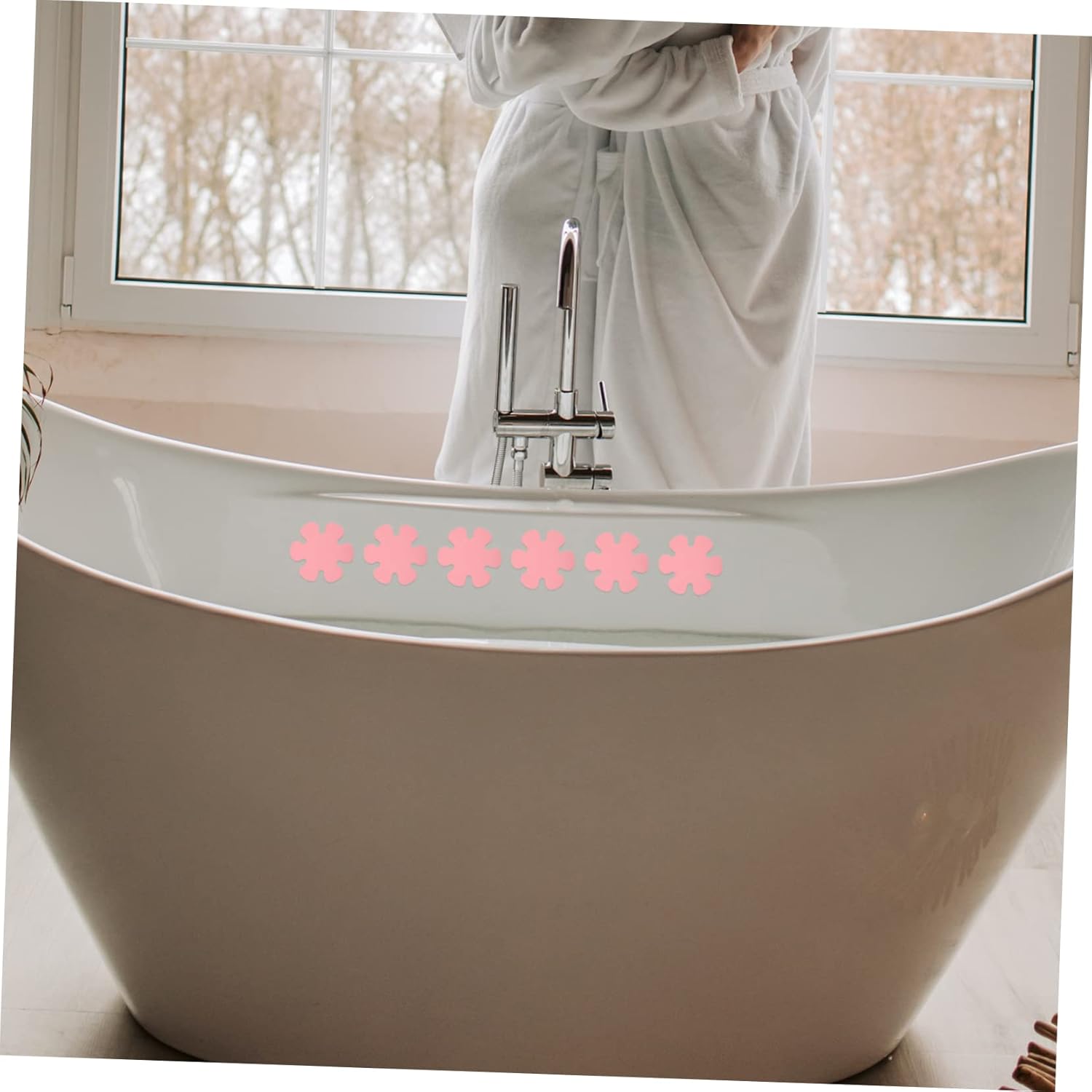 Mobestech Non Slip Bathtub Stickers with Snowflake Design