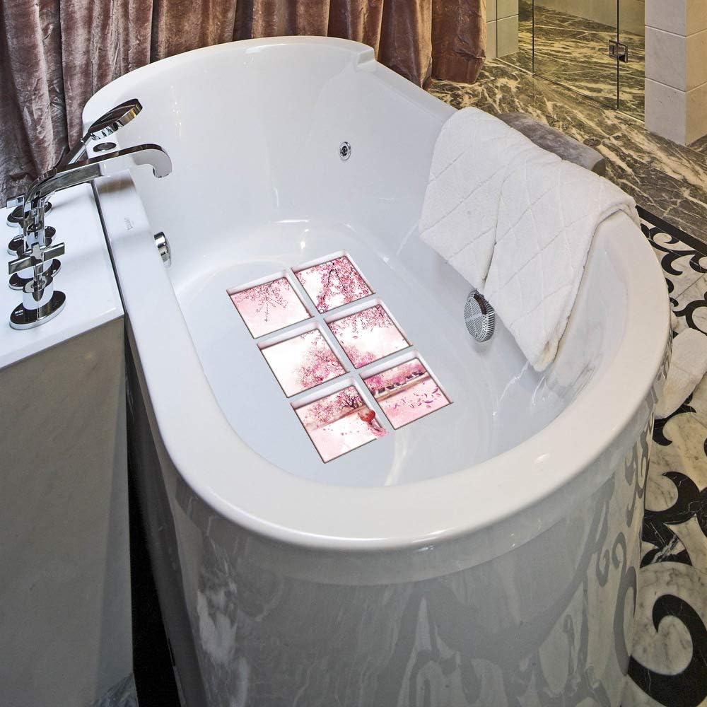 AILEGOU 3D Non-Slip Bathtub Animal Stickers - Plum Blossom Design