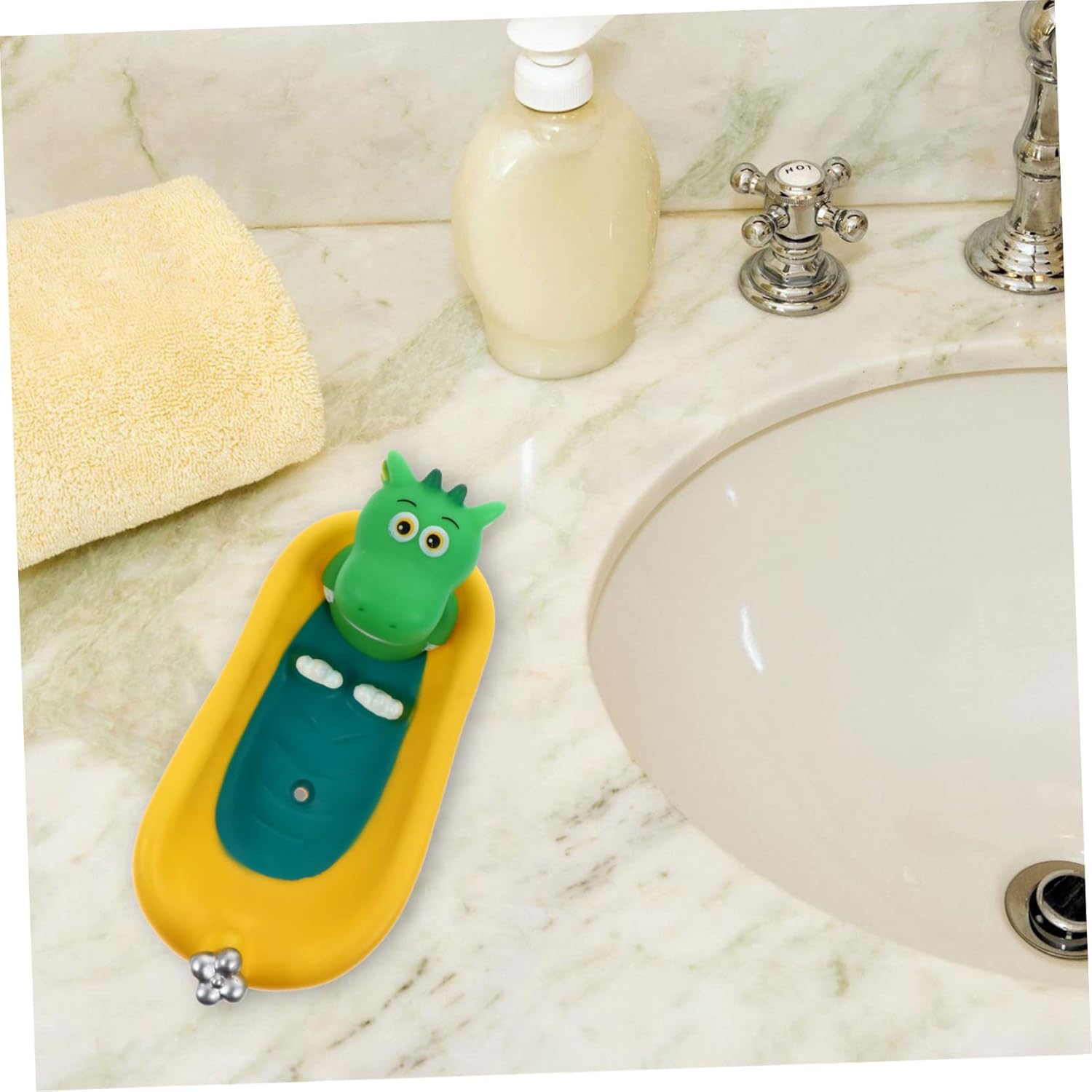 Luxshiny Cartoon Dinosaur Soap Box Drain Holder