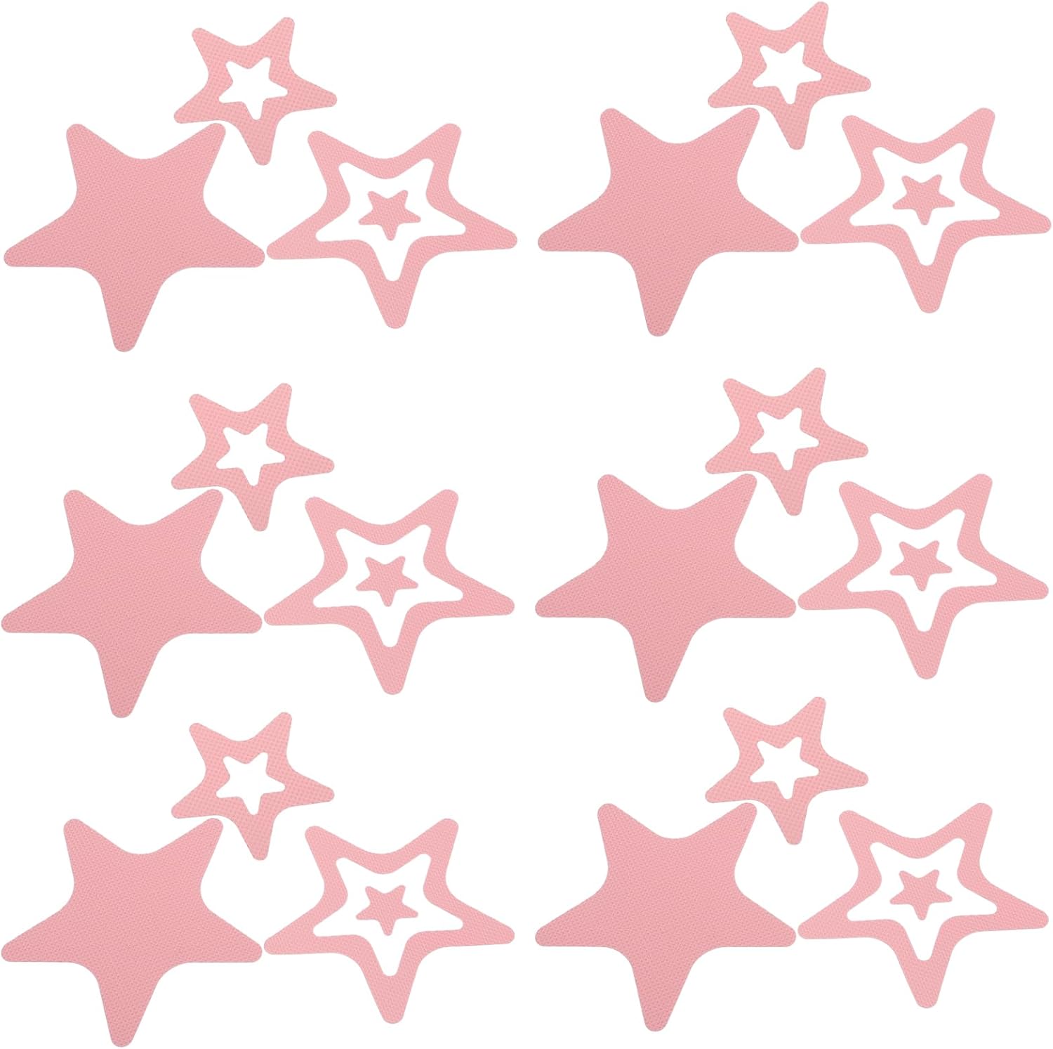 LUOZZY 12PCS Non-Slip Bathtub Stickers with Star Design - Pink