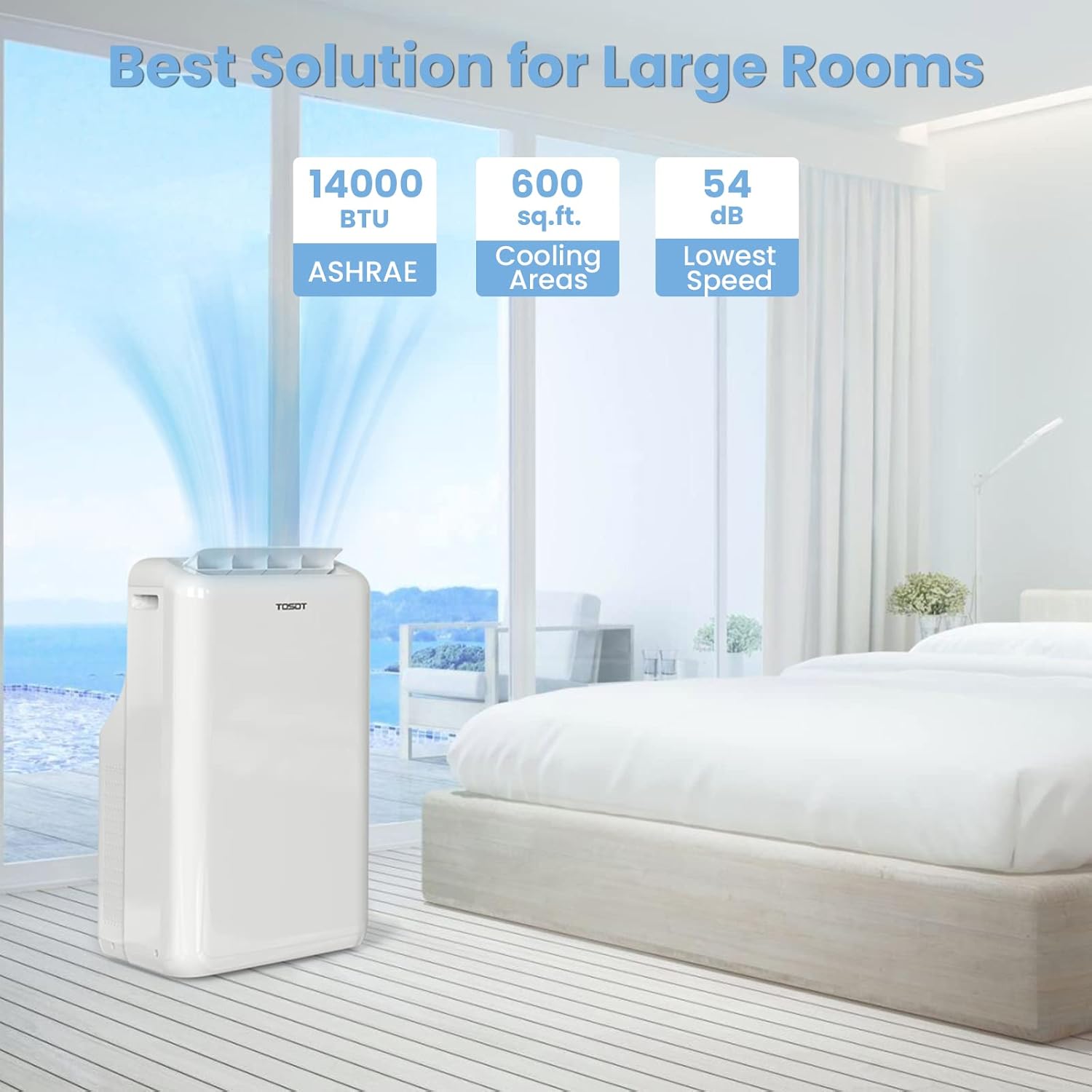 TOSOT 14000 BTU Smart WiFi Portable AC with Heater