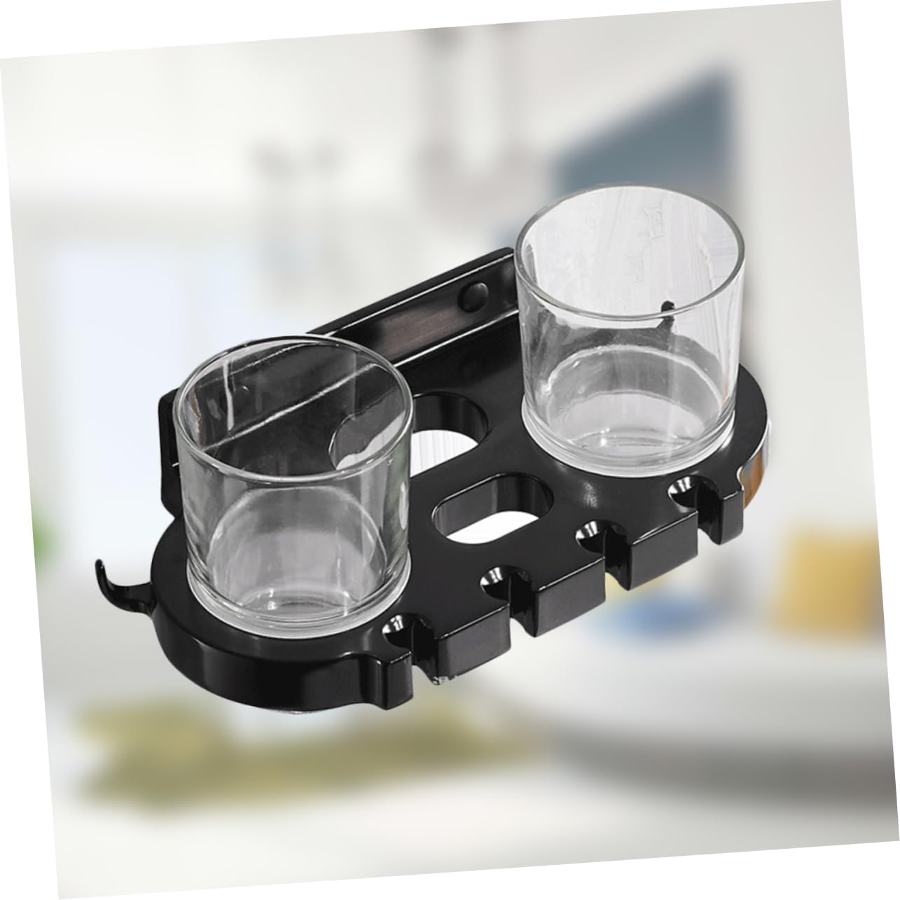 BUGUUYO Punch Toothbrush Holder with Hooks and Cups 1