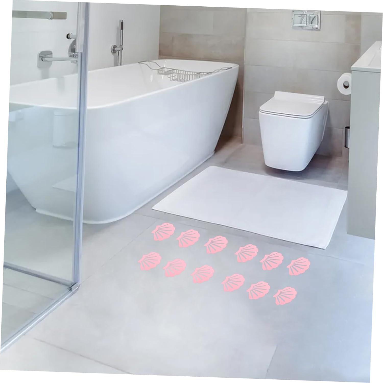 Cabilock 12Pcs Shell Shape Non-Slip Bathtub Stickers