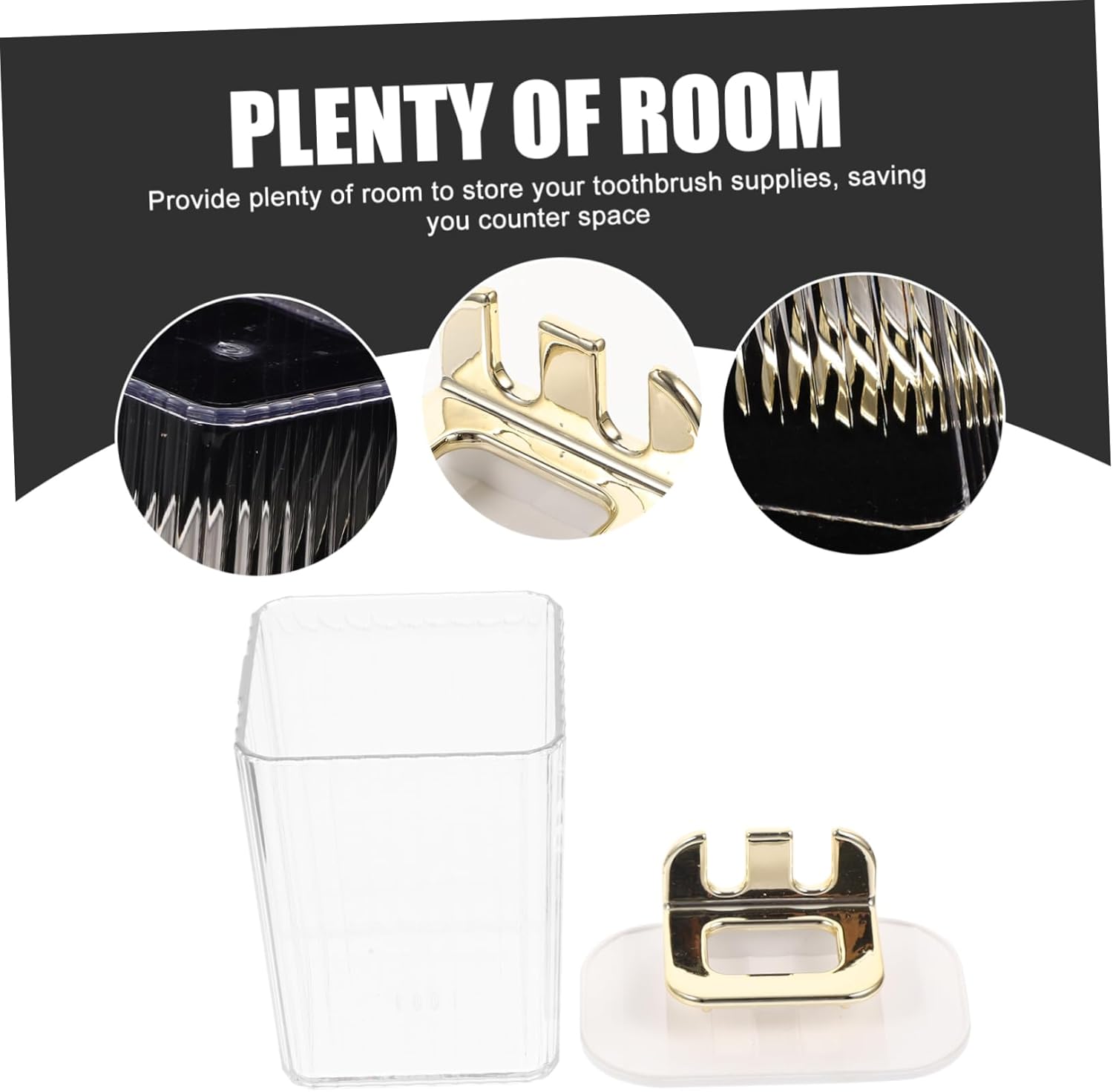 GLEAVI Wall-Mounted Toothbrush Holder with Cup Stand