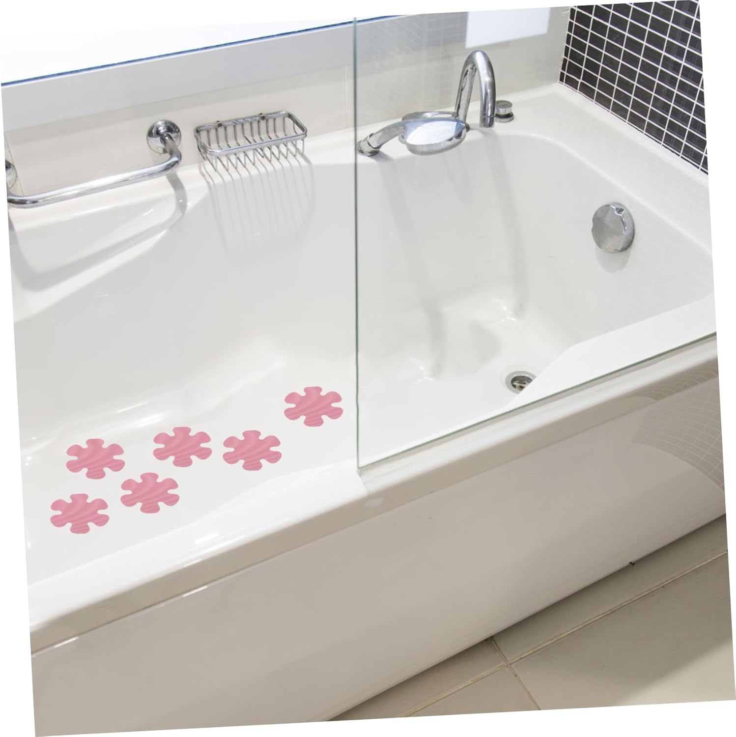 SOLUSTRE Non-Slip Flower Sticker Set for Bathroom Stairs Tub