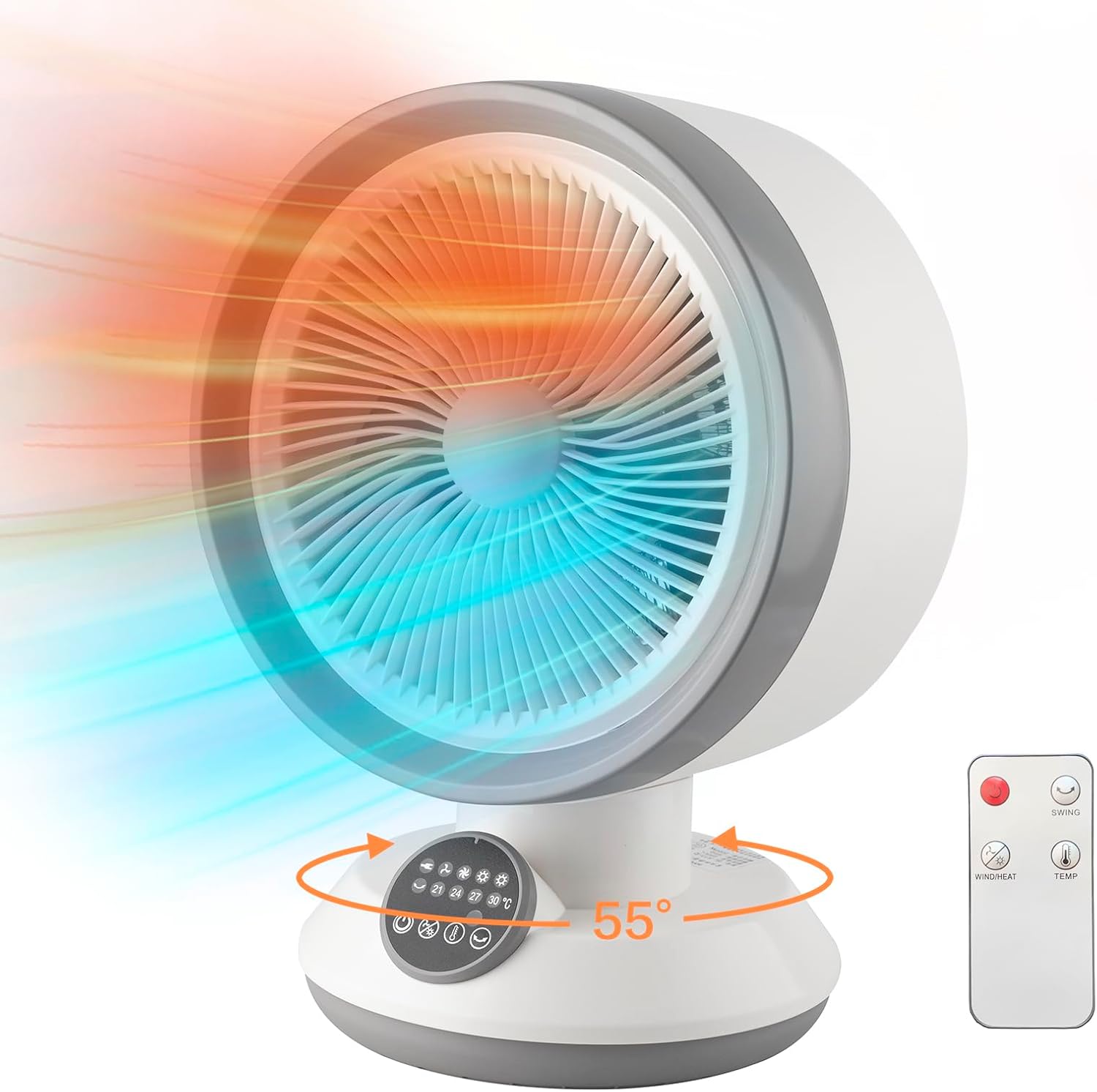 TrendGear 2 in 1 Heater Fan Combo - 1500W Portable Cooling Desk Fan