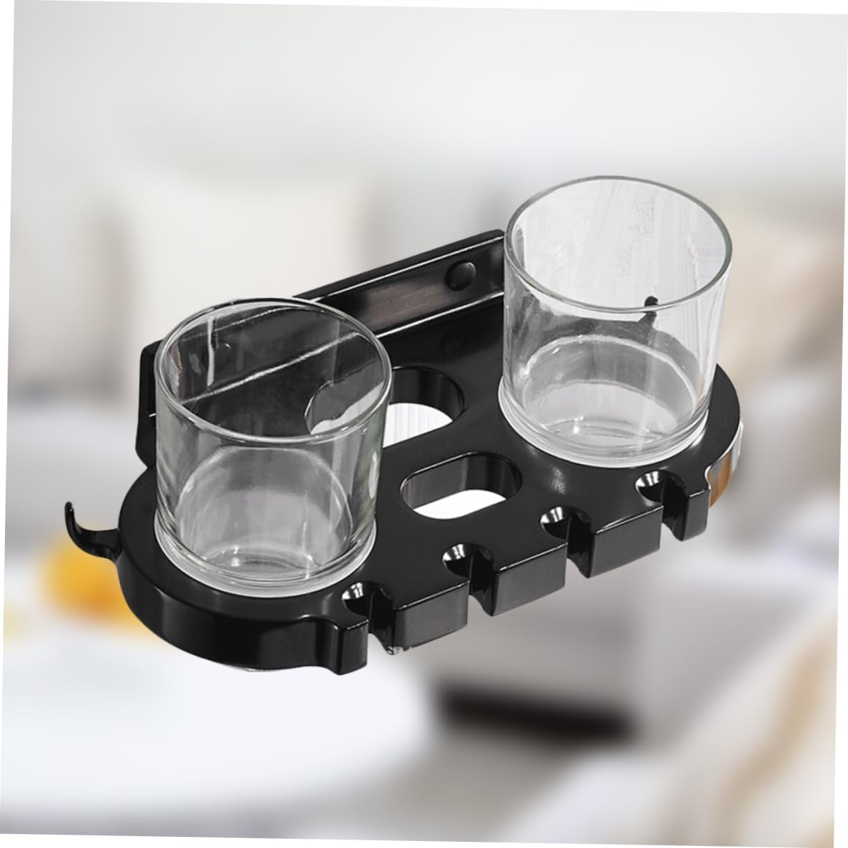 ABOOFAN Punch Toothbrush Holder Black Aluminum