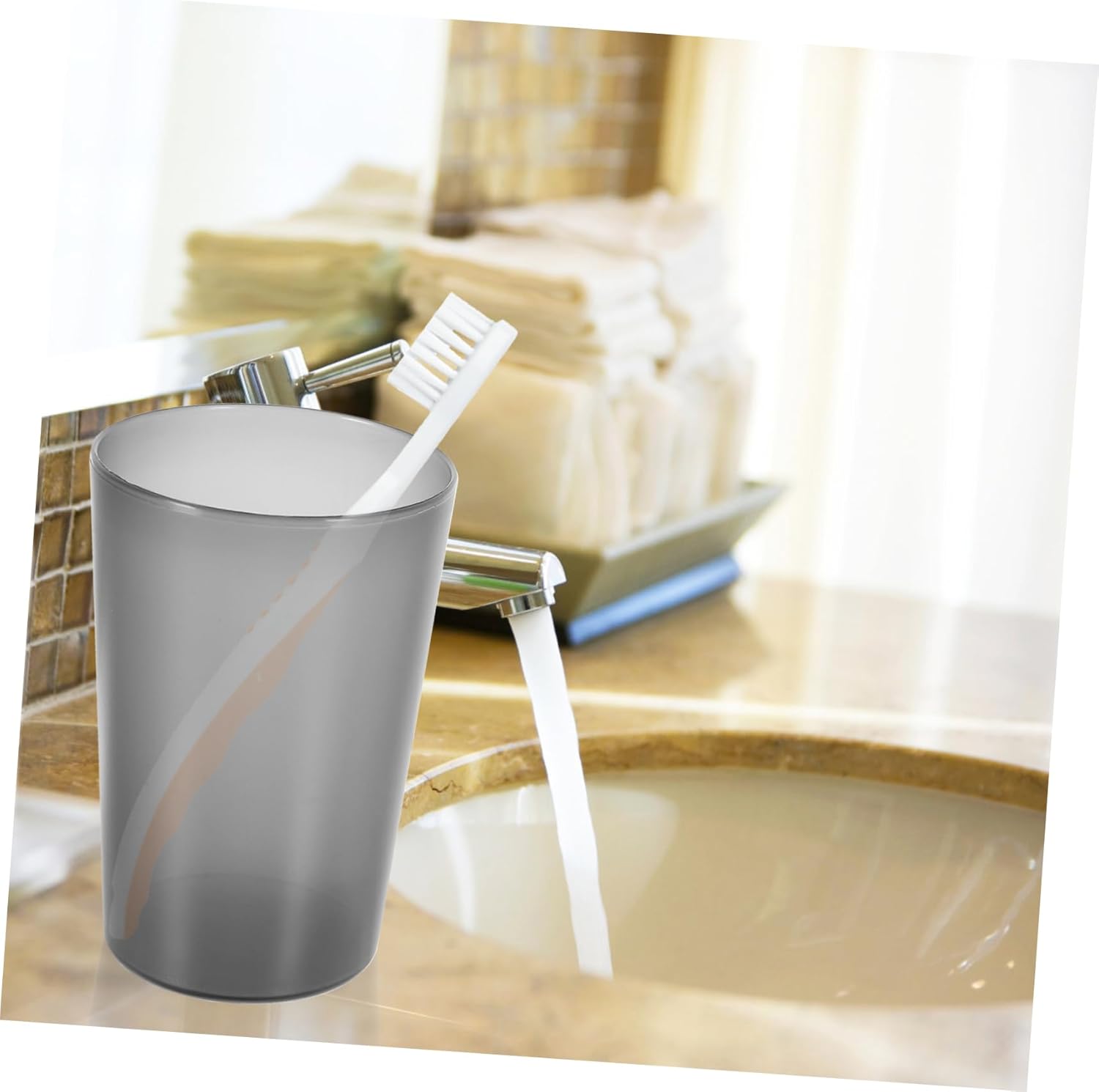 BRIGHTFUFU Elegant Couples Toothbrush Cup Set 10pcs Reusable