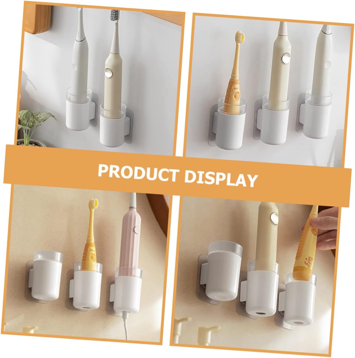 HOOTNEE 2pcs Wall Mounted Electric Toothbrush Holder