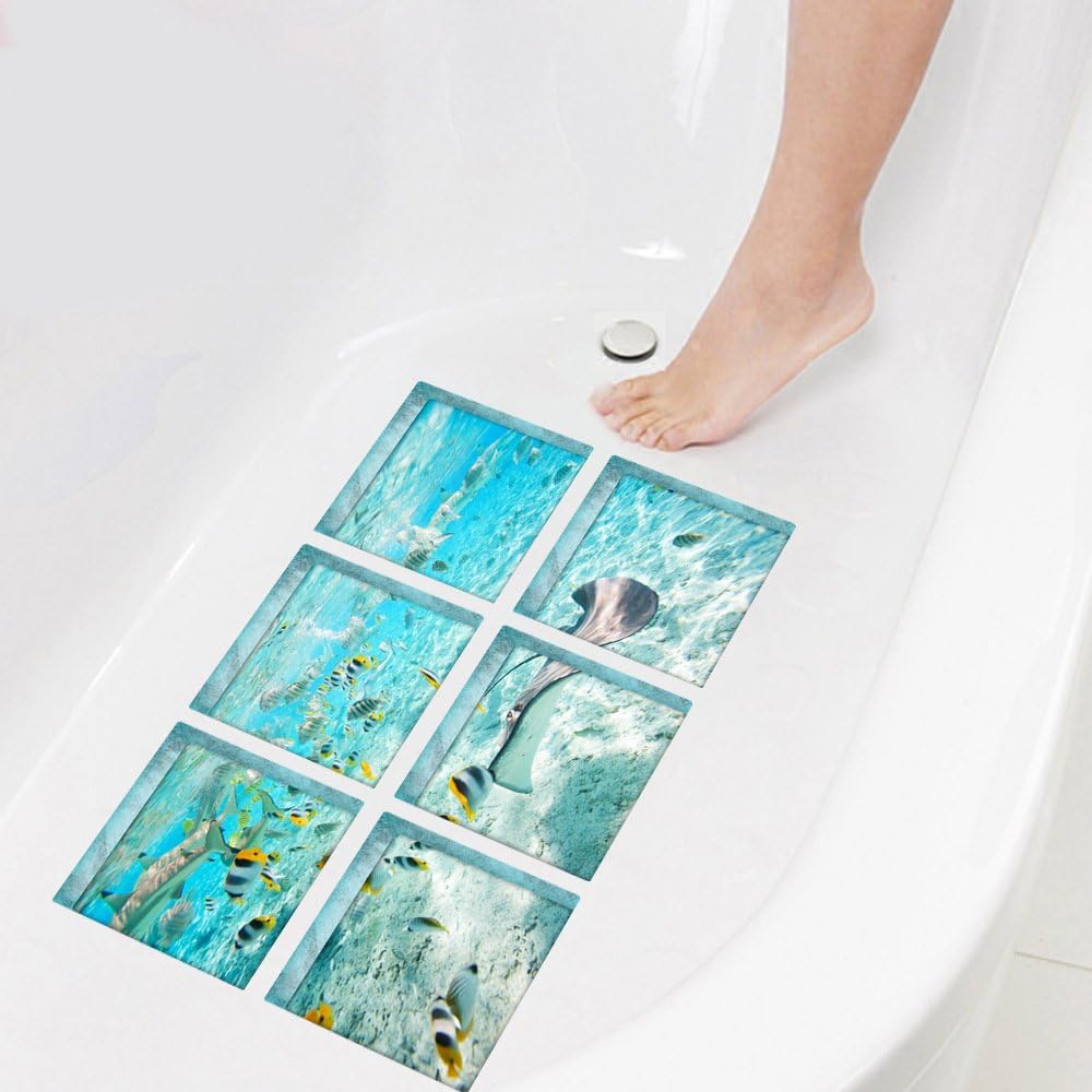 AILEGOU 3D Non-Slip Bathtub Stickers with 6 Animal Designs 1