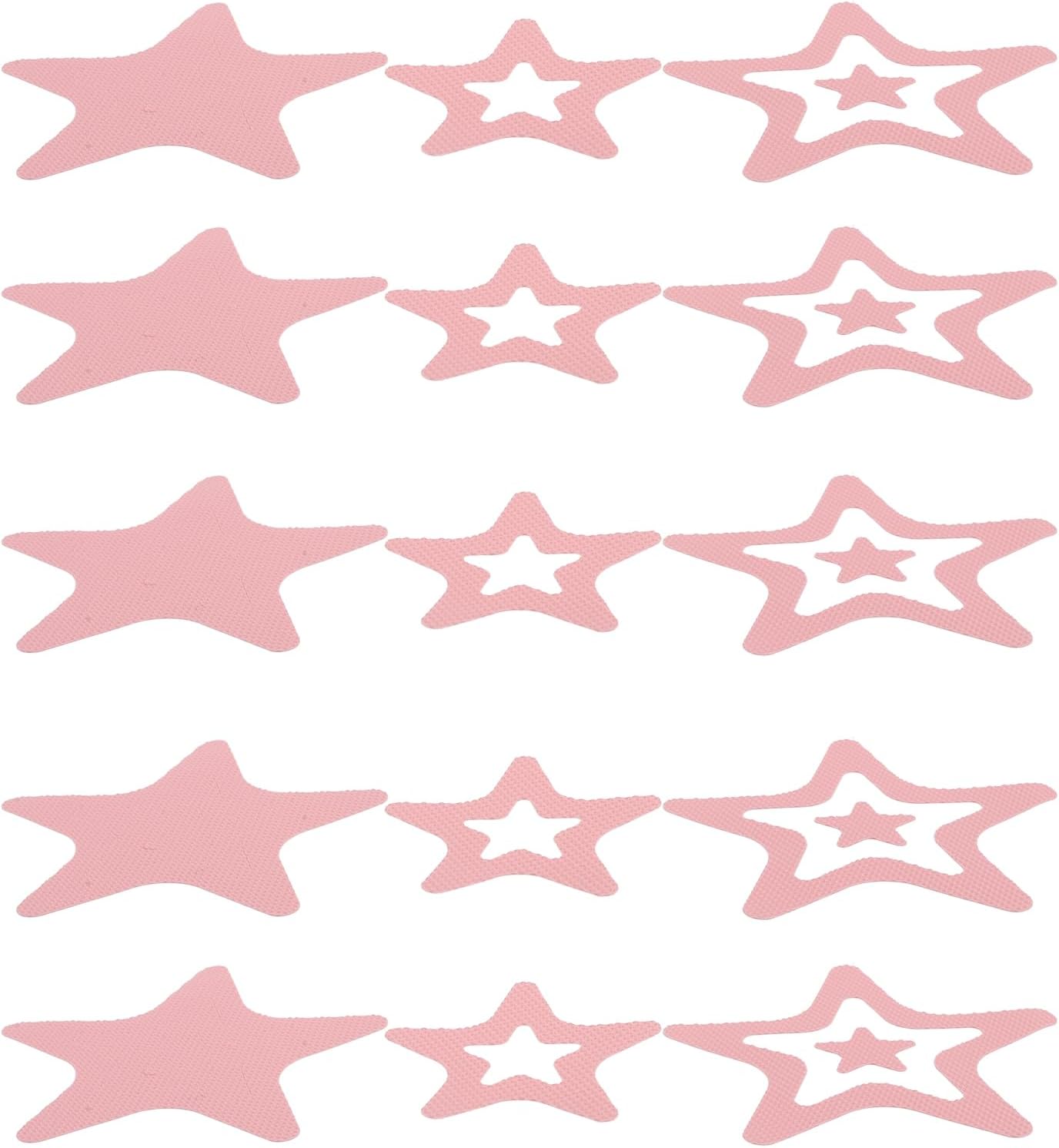 LUOZZY 12PCS Non-Slip Bathtub Stickers with Star Design - Pink
