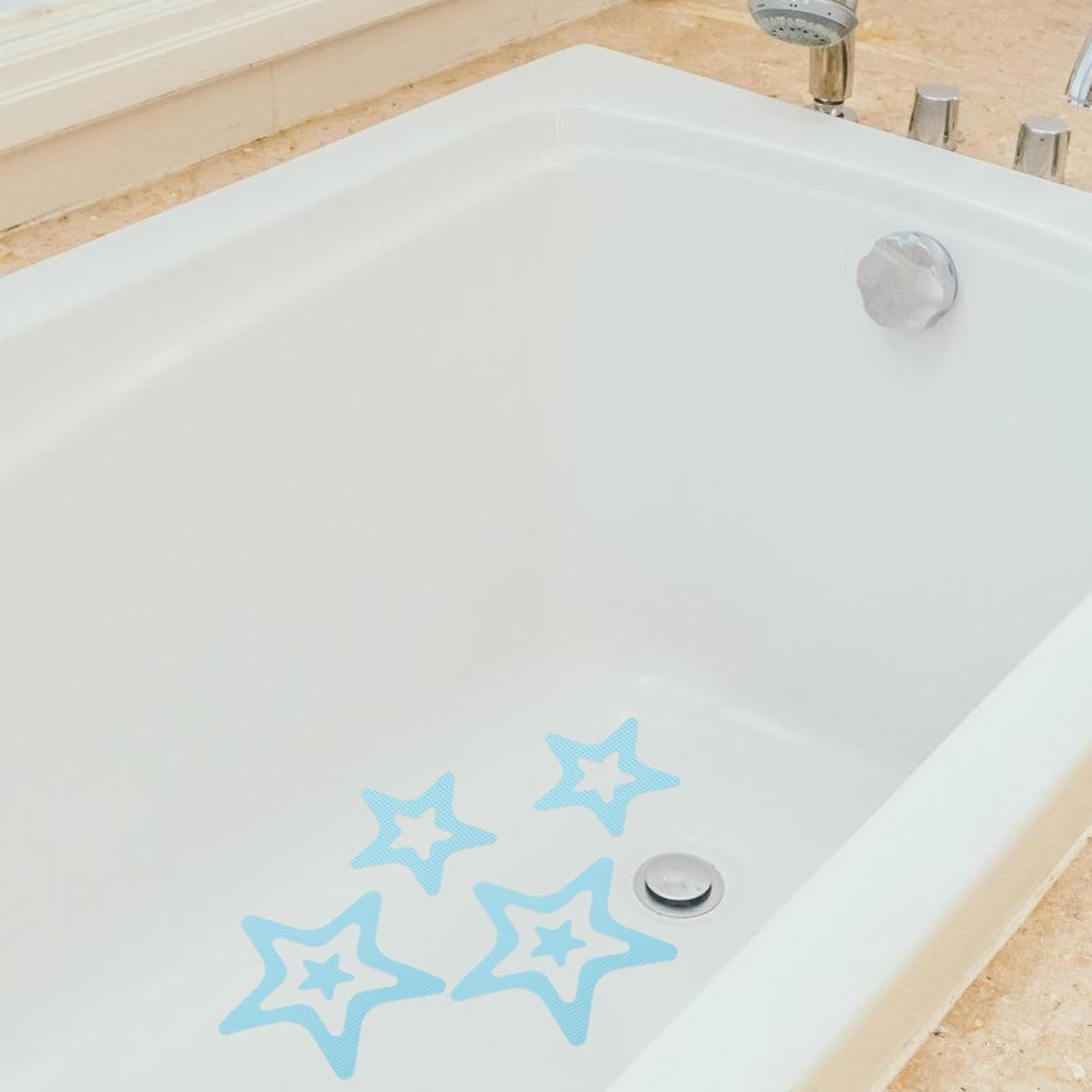LOGOFUN 12PCS Star Bathtub Stickers Non-Slip Decals