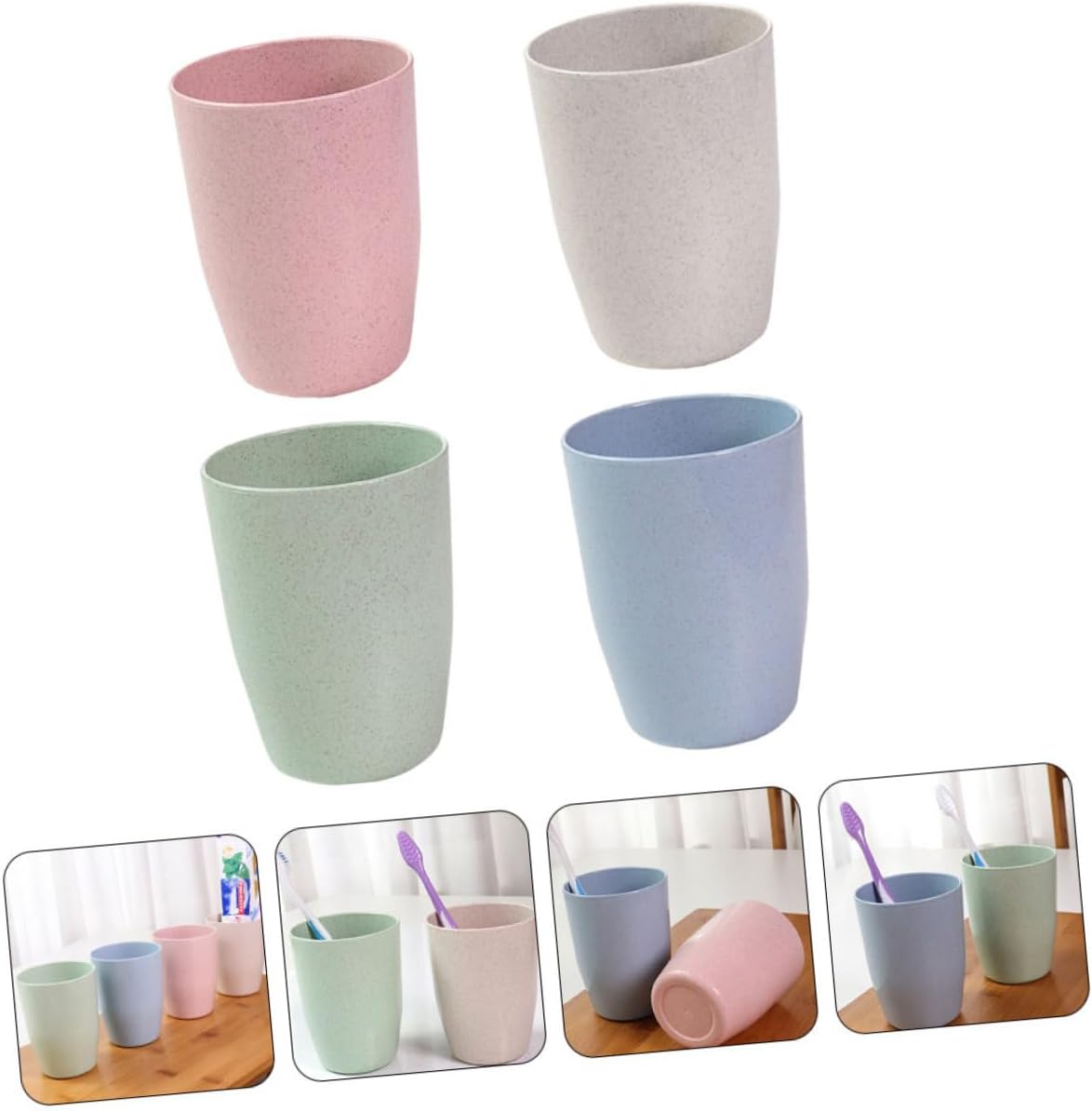 Garneck Wheat Straw Toothbrush Holder Set