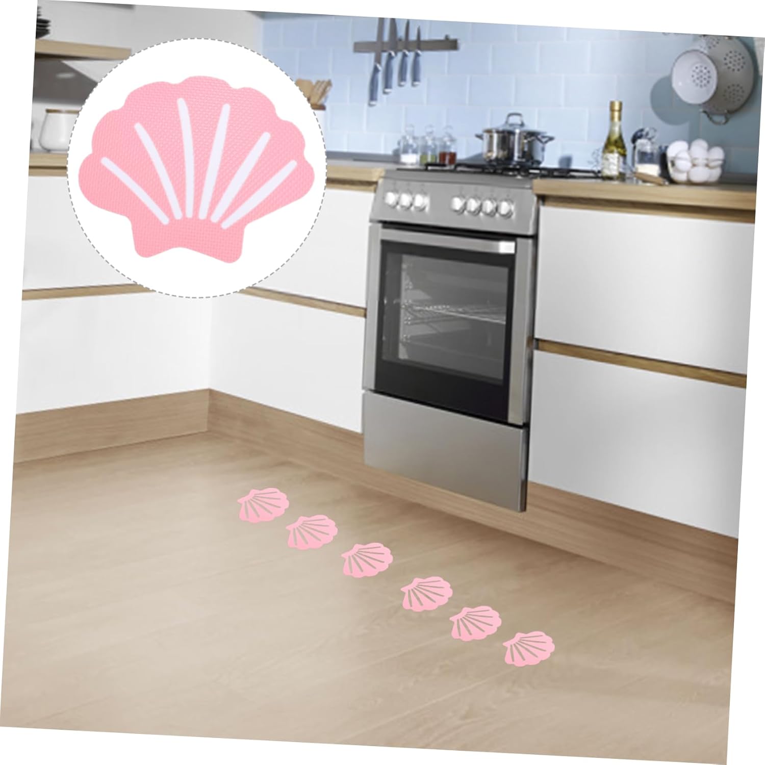 KONTONTY 12pcs Shell Shape Non-Slip Bath Decals