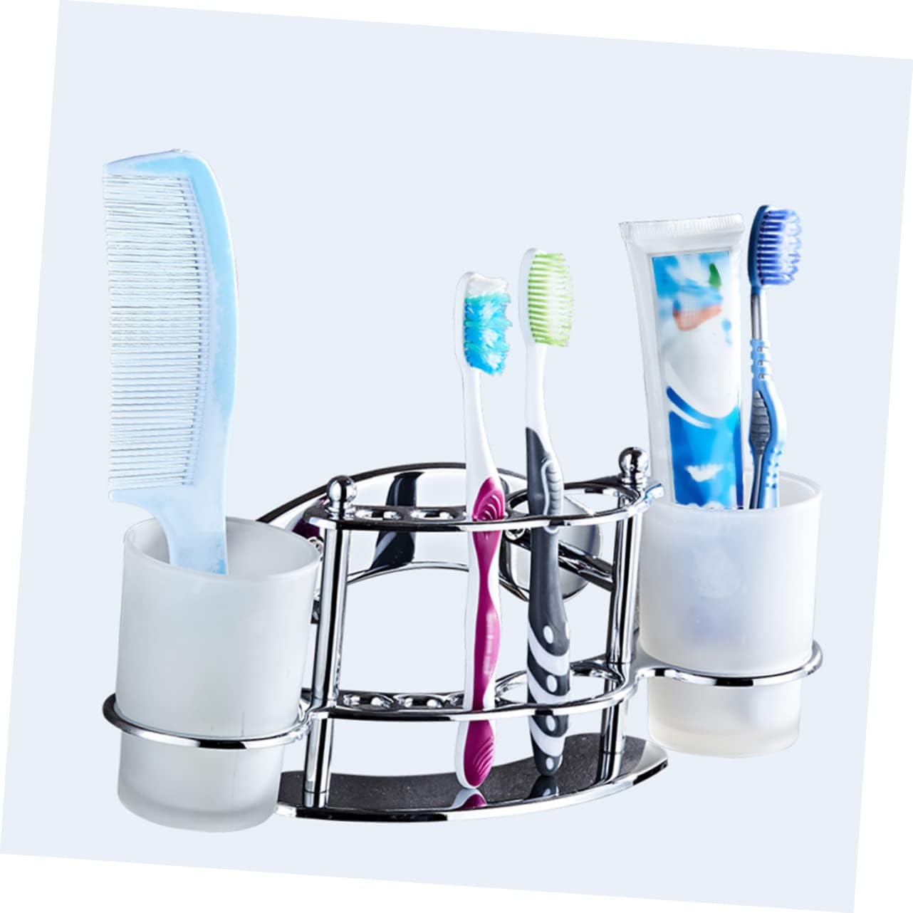 COOLHIYA Wall Mounted Toothbrush Holder with Cup