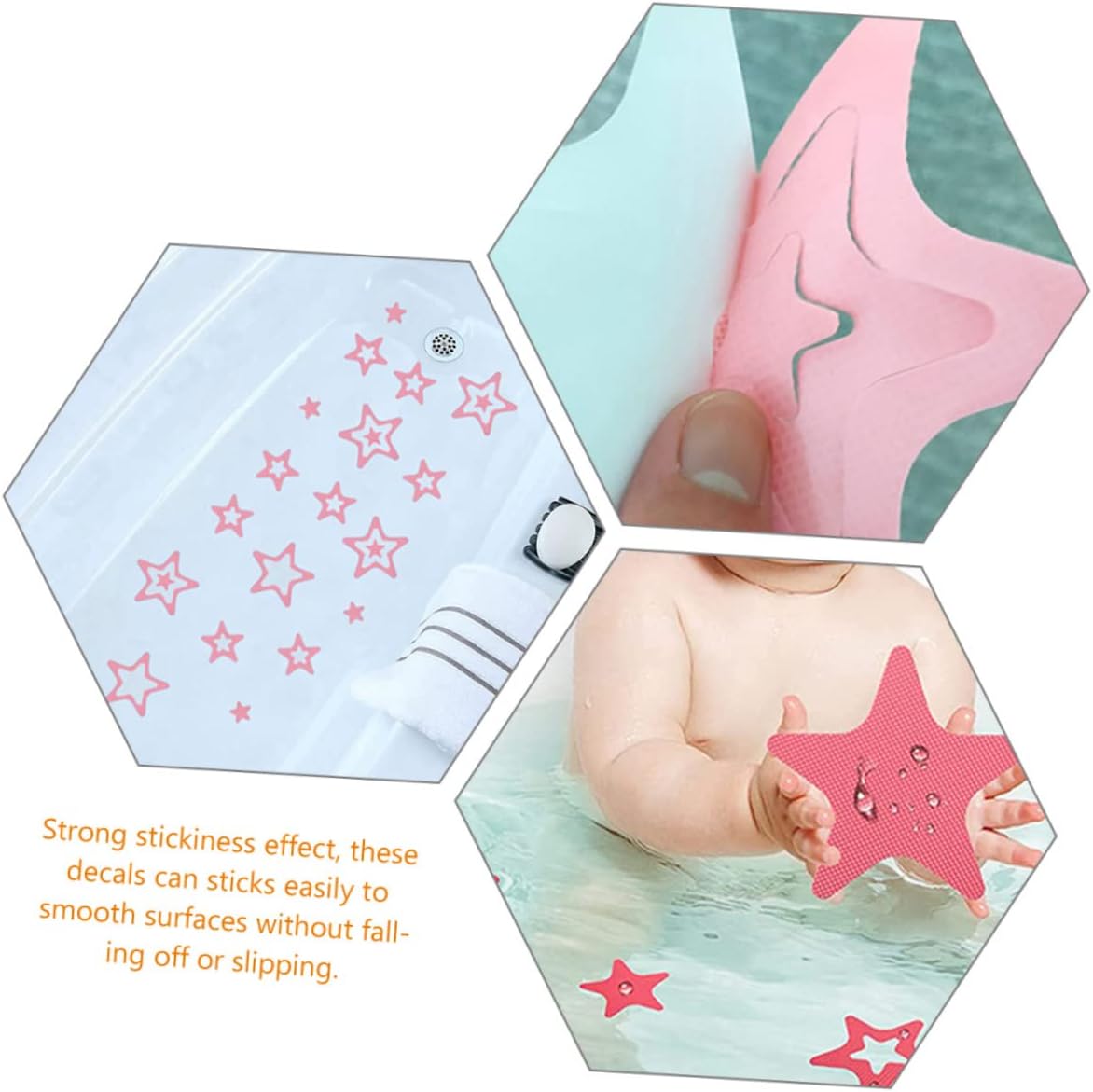 12pcs Star Shape Non-Slip Bath Stickers for Safety and Style
