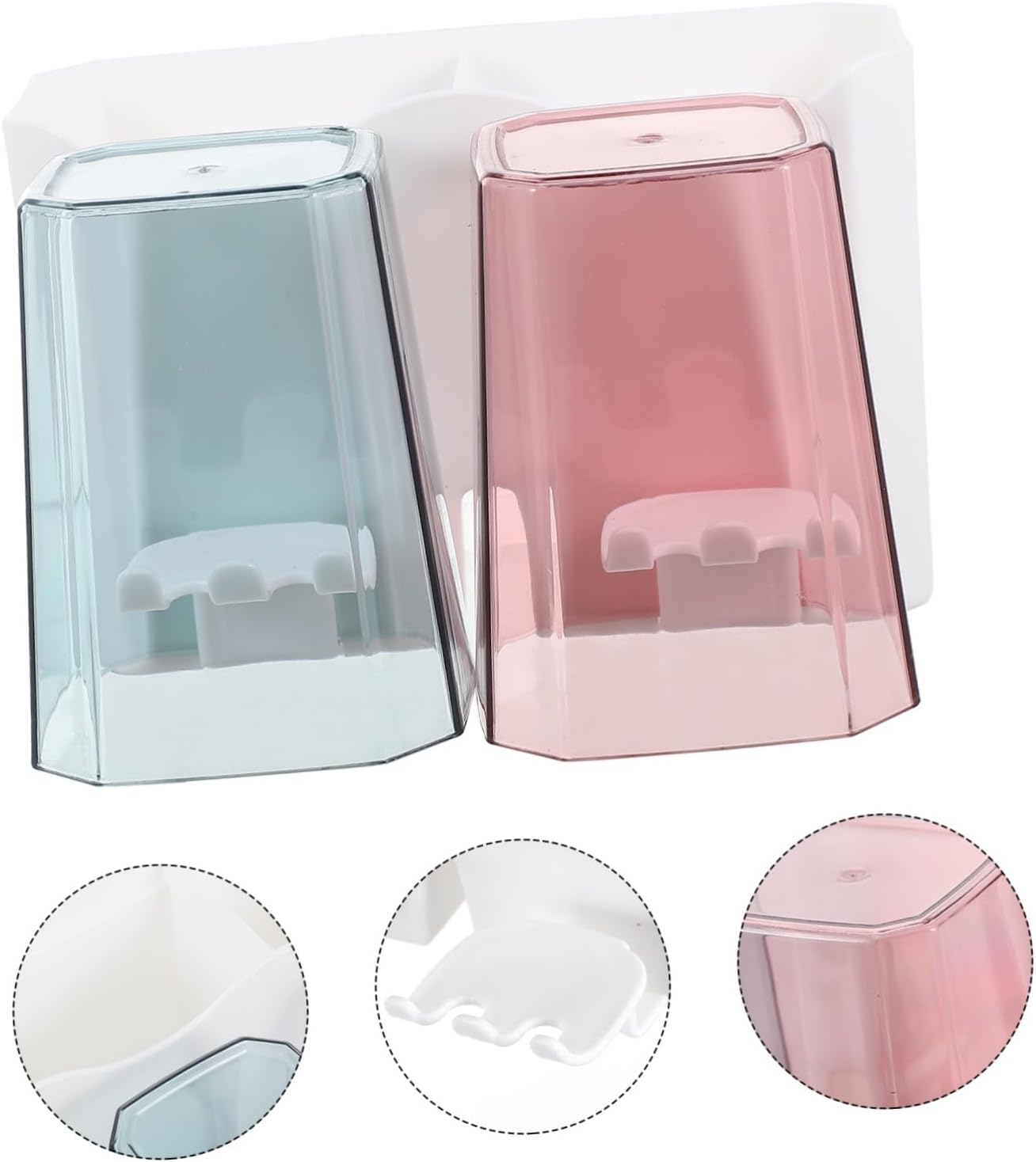 LIFKOME Wall-Mounted Toothbrush Cup Holder for Bathrooms