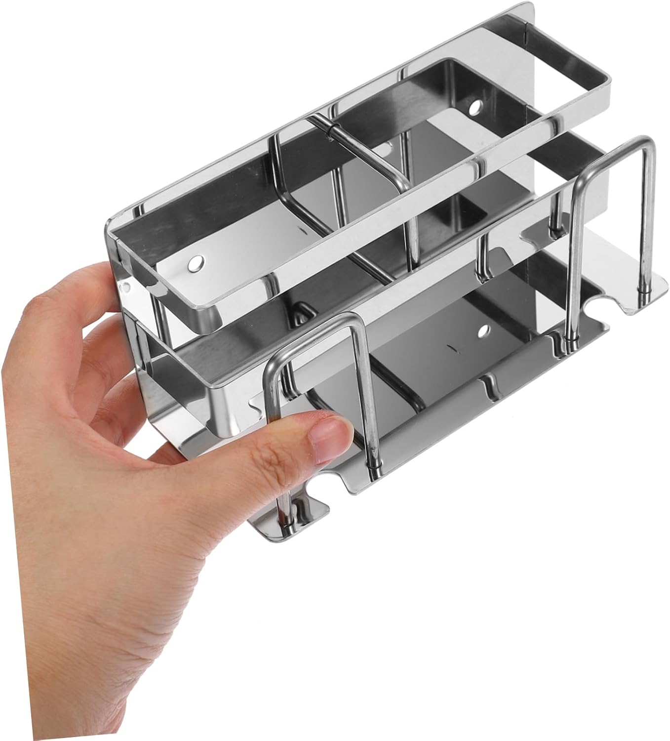 LIFKOME Wall-Mounted Toothbrush Rack Stainless Steel Modern Bathroom Holder
