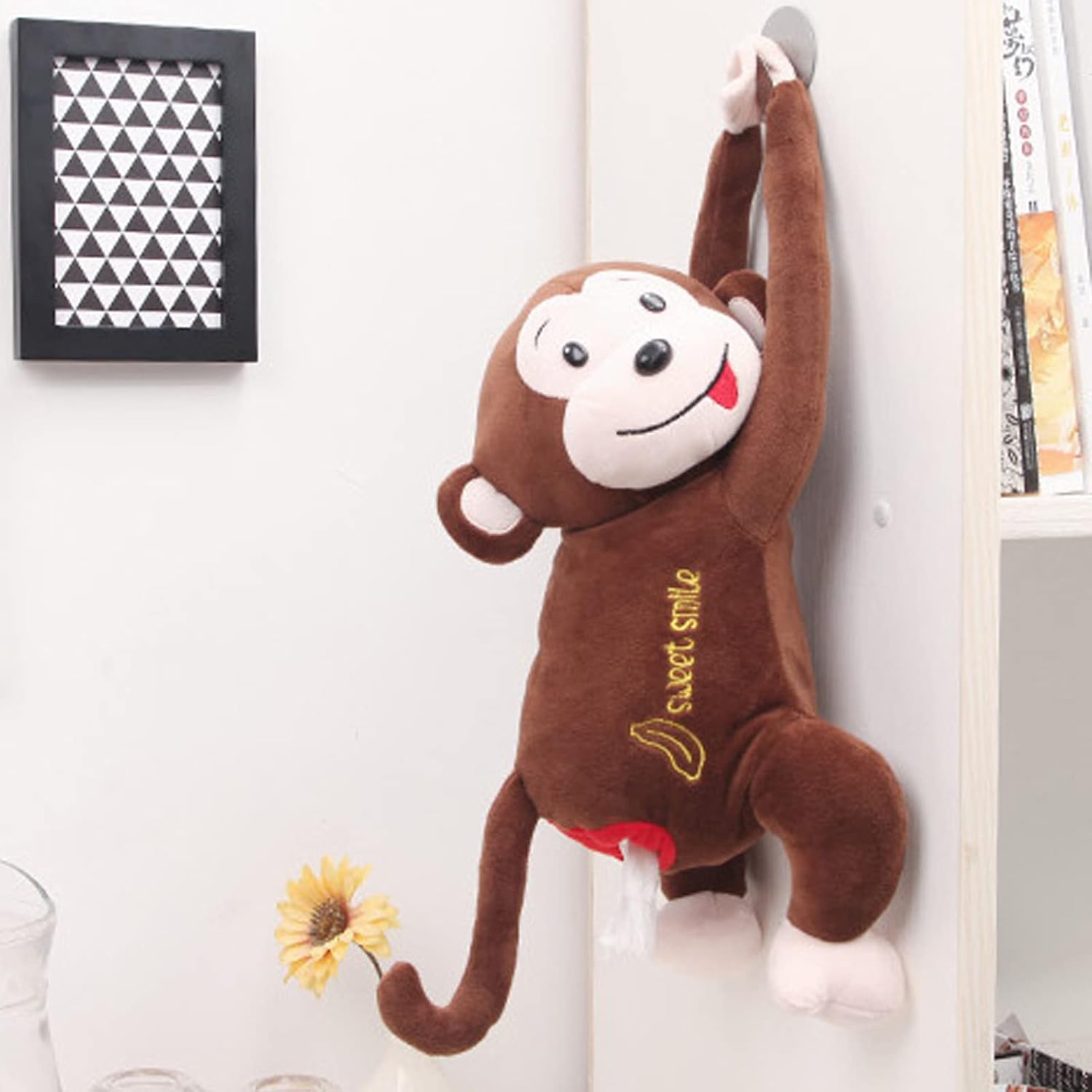 Cute Plush Monkey Tissue Dispenser for Car and Home