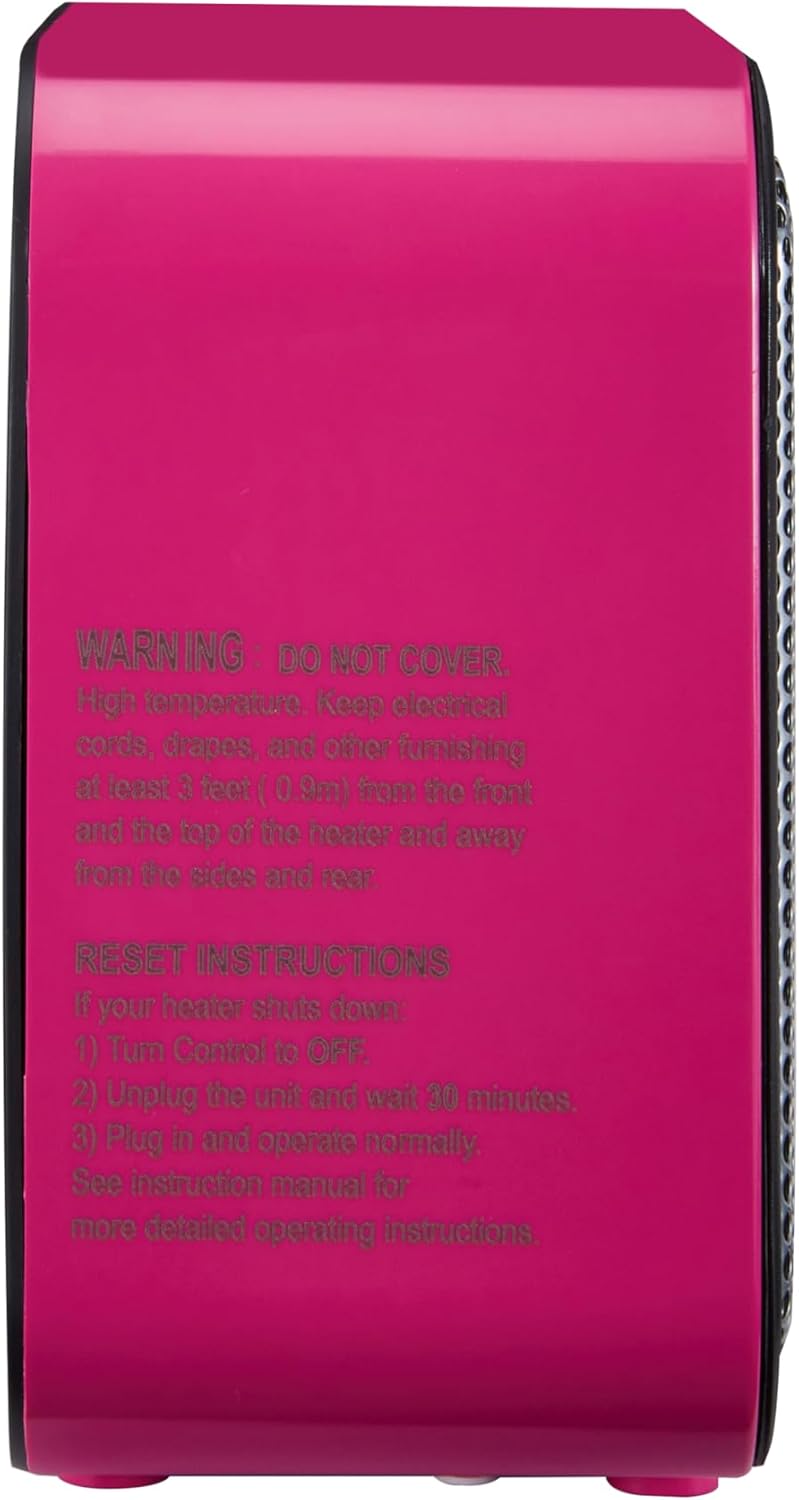 Amazon Basics Compact Ceramic Heater 500W Pink 59 x 32 x 6 Inches