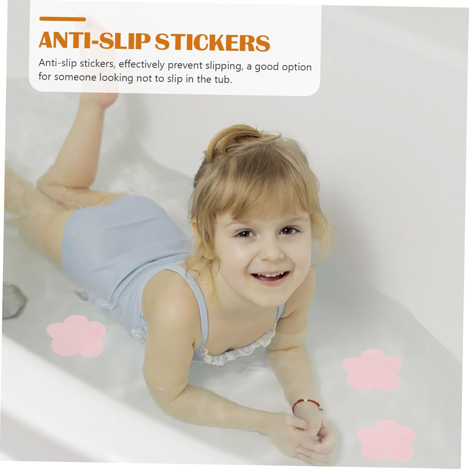 20pcs Non-Slip Pink Rubber Bathtub Stickers