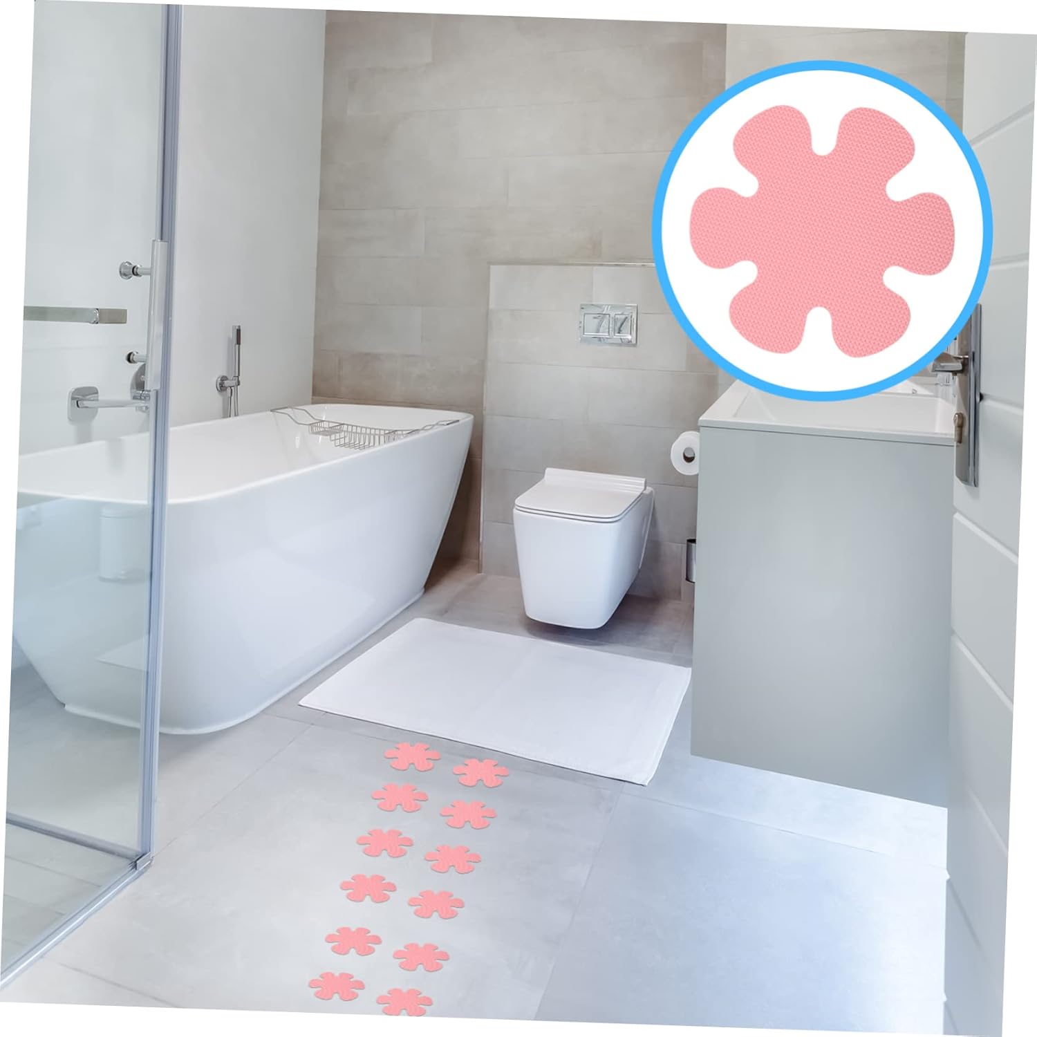 Mobestech Non Slip Bathtub Stickers with Snowflake Design