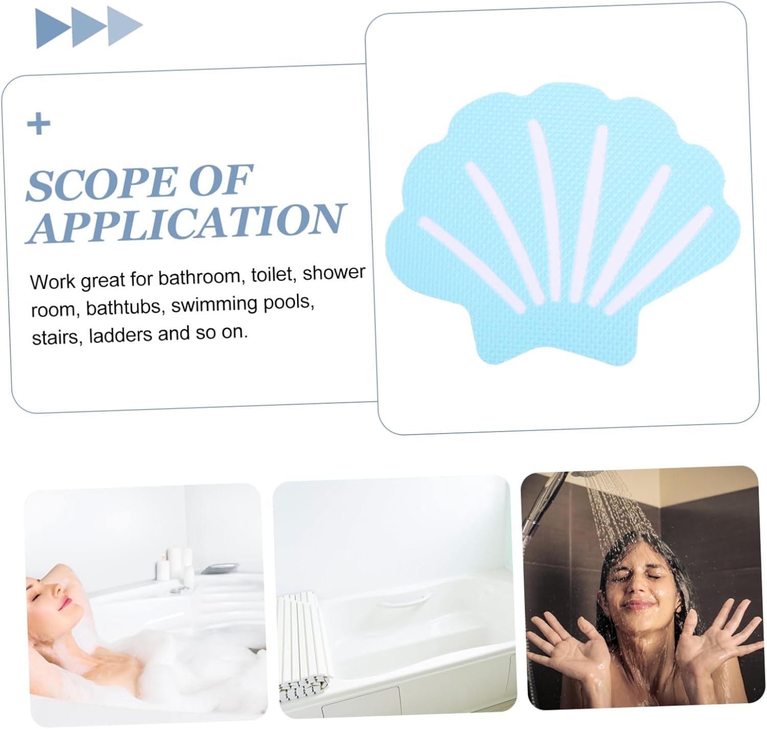 GLEAVI Non-Slip Shower Stickers 12pcs Shell Design Bath Decals