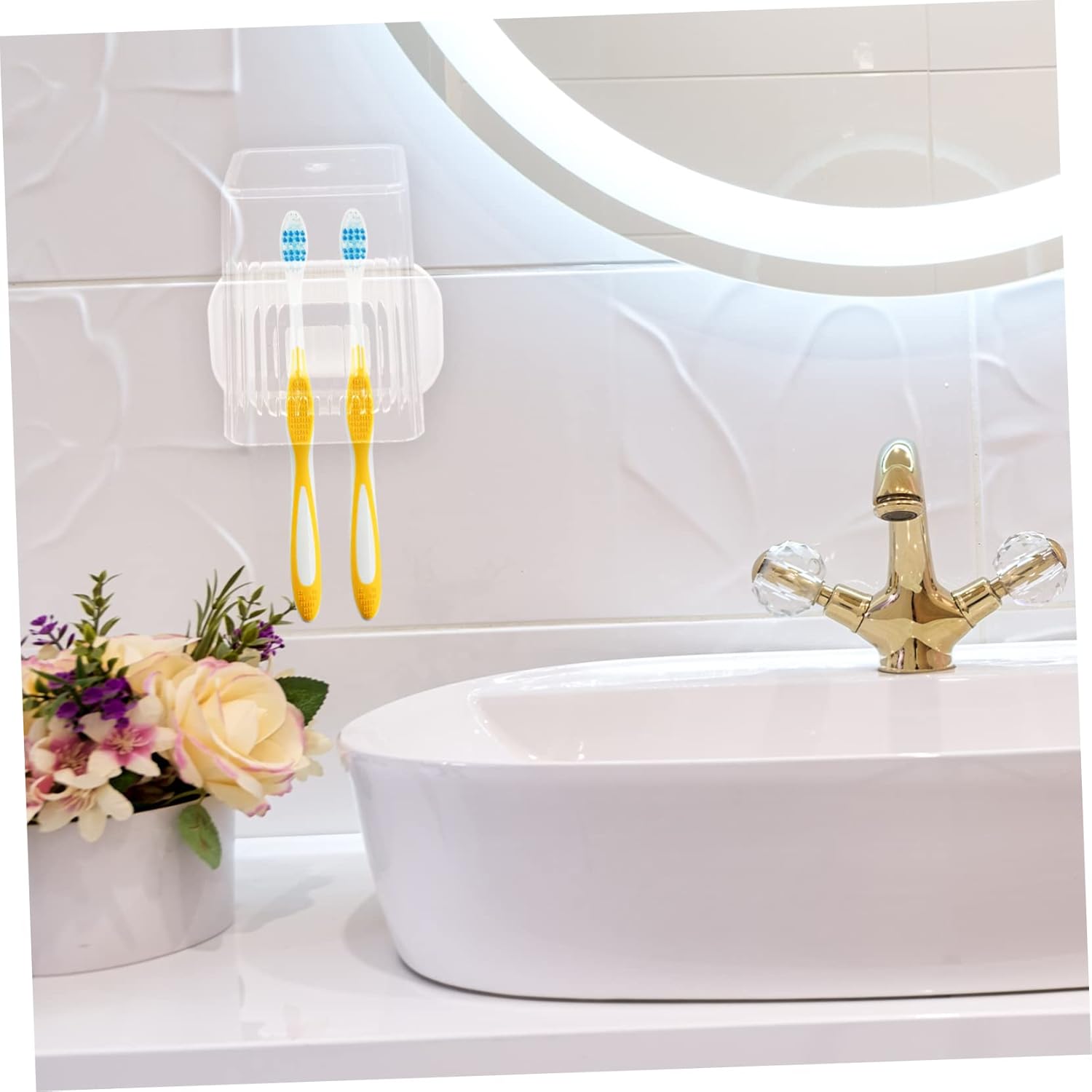 MAGICLULU Wall-Mounted Toothbrush Holder Shelf Set 1