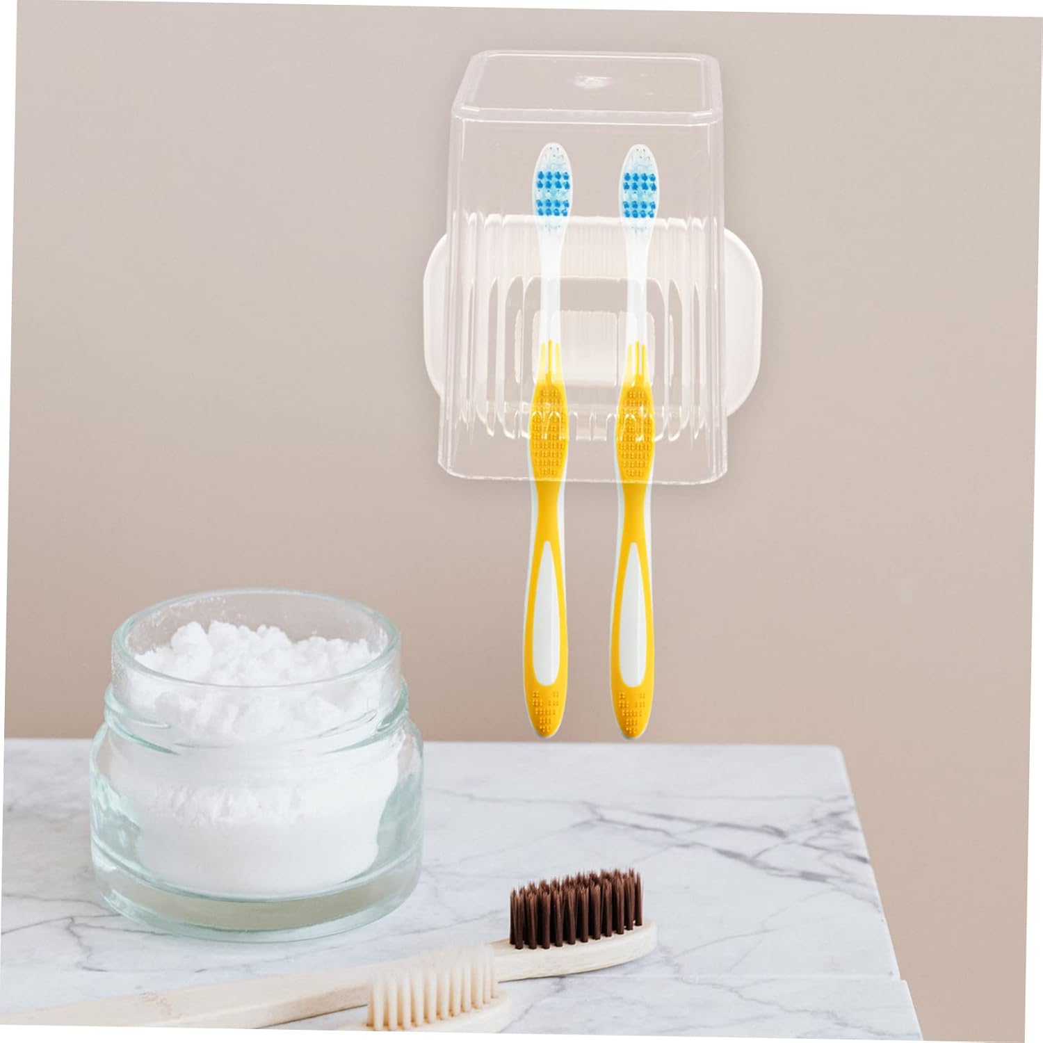 KONTONTY Wall-Mounted Toothbrush Holder Set with Ventilation