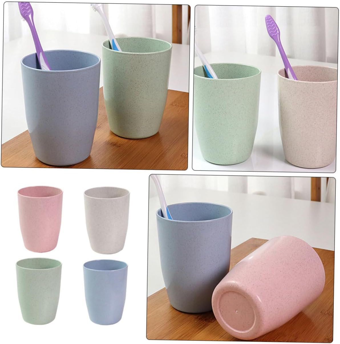 Garneck Wheat Straw Toothbrush Holder Set