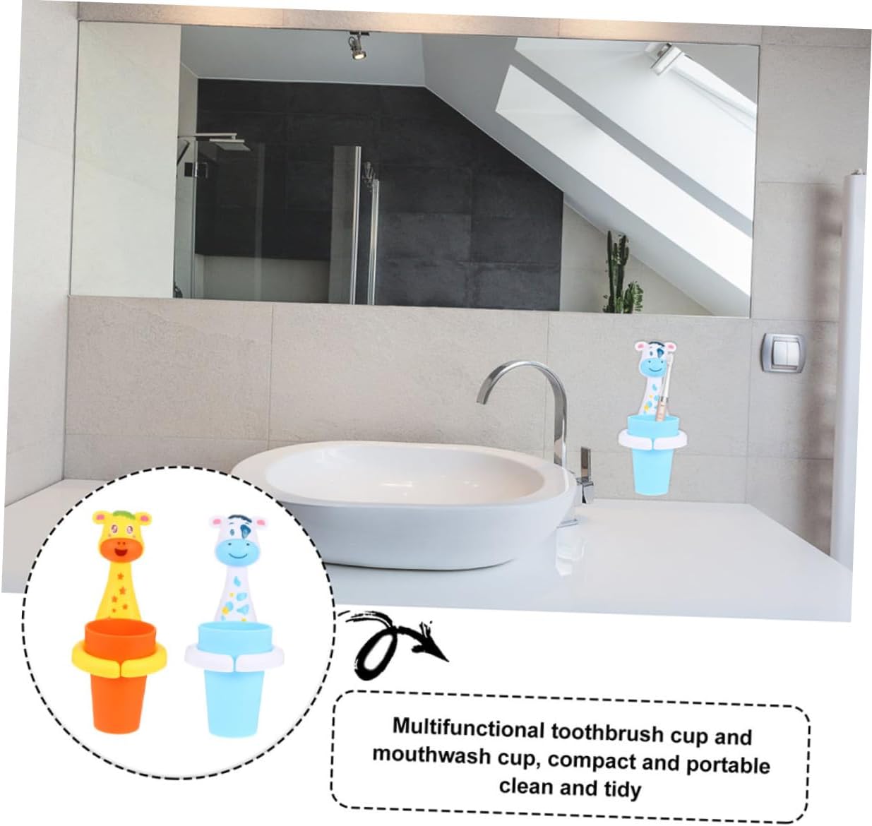 VICASKY 2Sets Cartoon Animal Toothbrush Holder