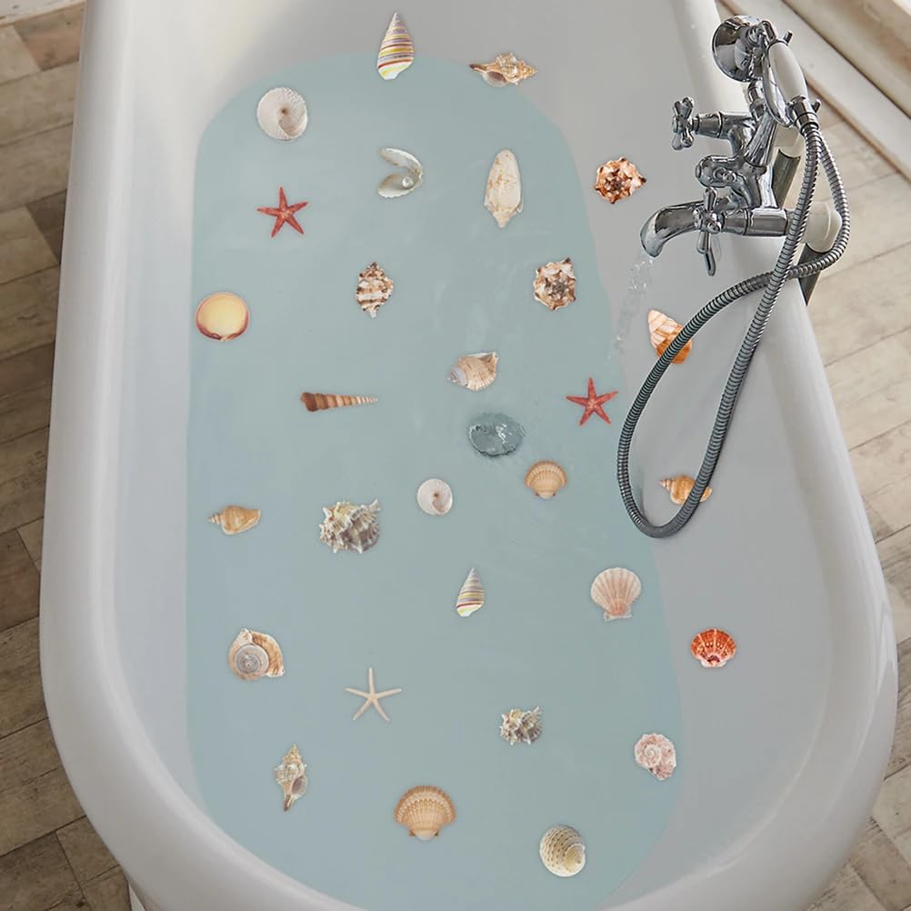 LUOZZY 6 Sheets Non-Slip Bathtub Stickers with Sea Shell Design