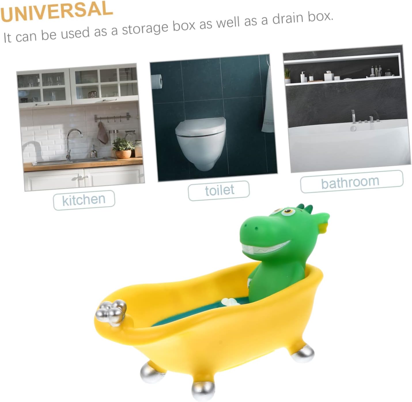 PRETYZOOM Dinosaur Soap Drain Box Storage Case